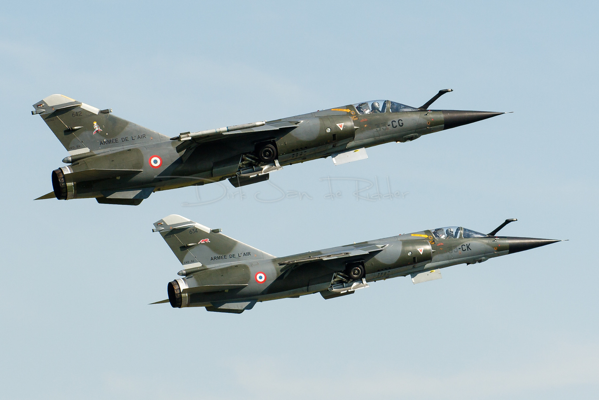 Canon EOS 20D + Canon EF 70-200mm F2.8L USM sample photo. French air force mirage f1cr 634 642 photography