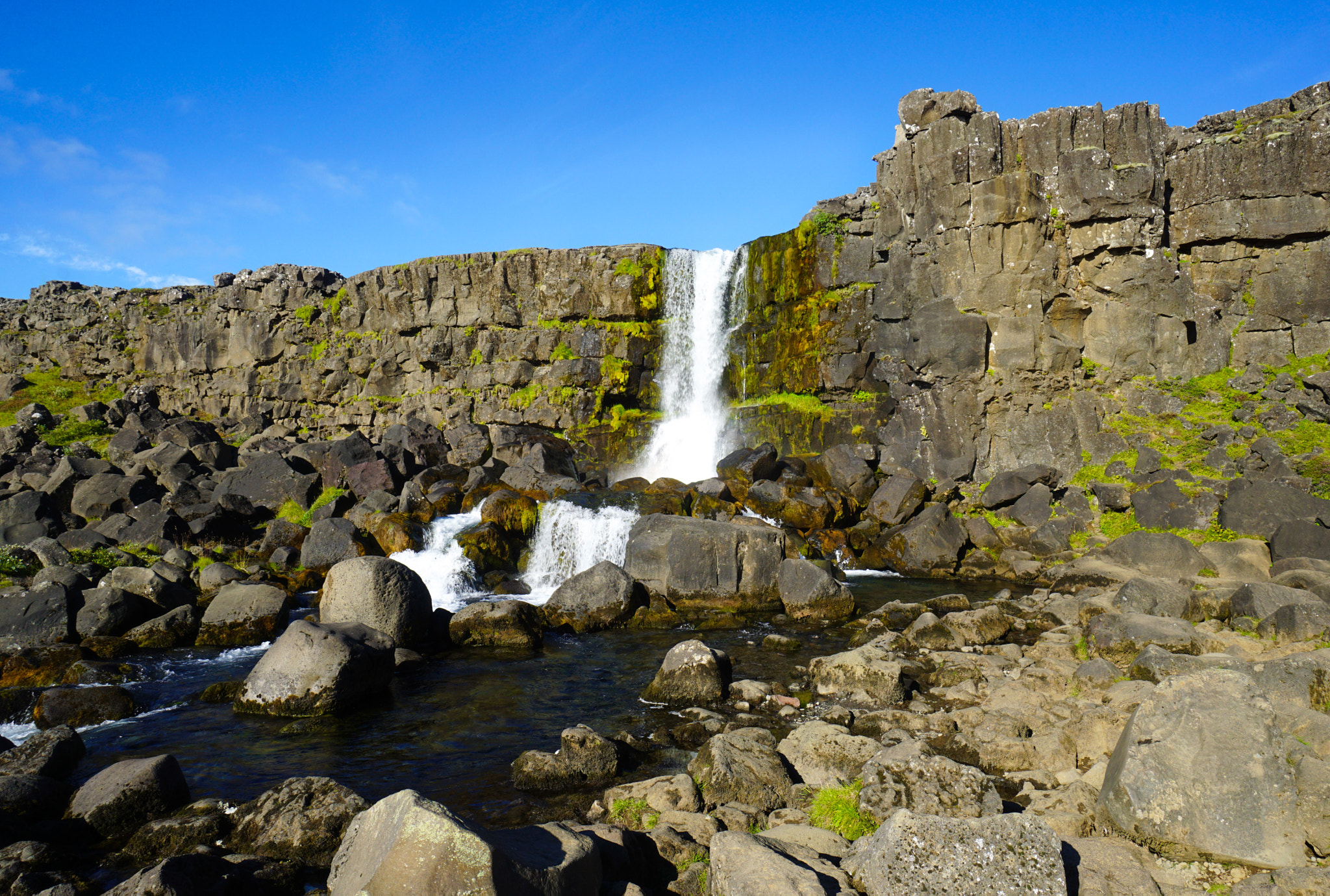 Sony a5100 + Sony E 10-18mm F4 OSS sample photo. Öxarárfoss photography