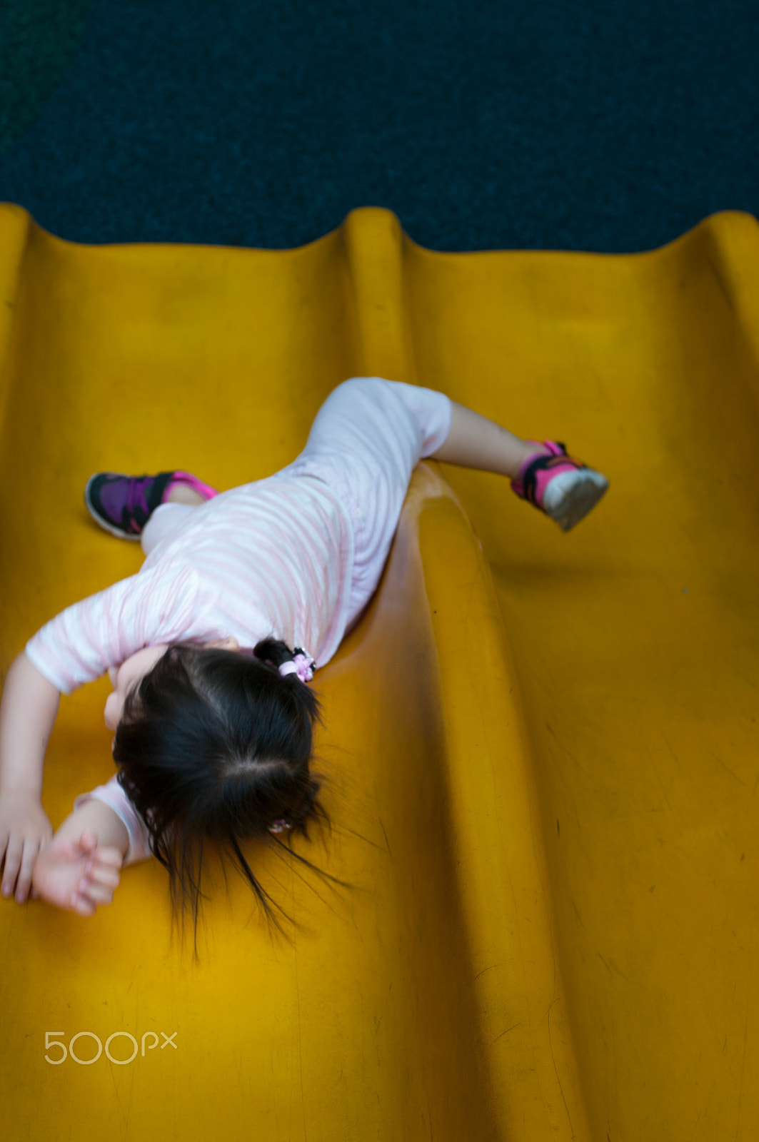 Pentax K20D + Pentax smc D-FA 50mm F2.8 Macro sample photo. Baby on the slide. photography