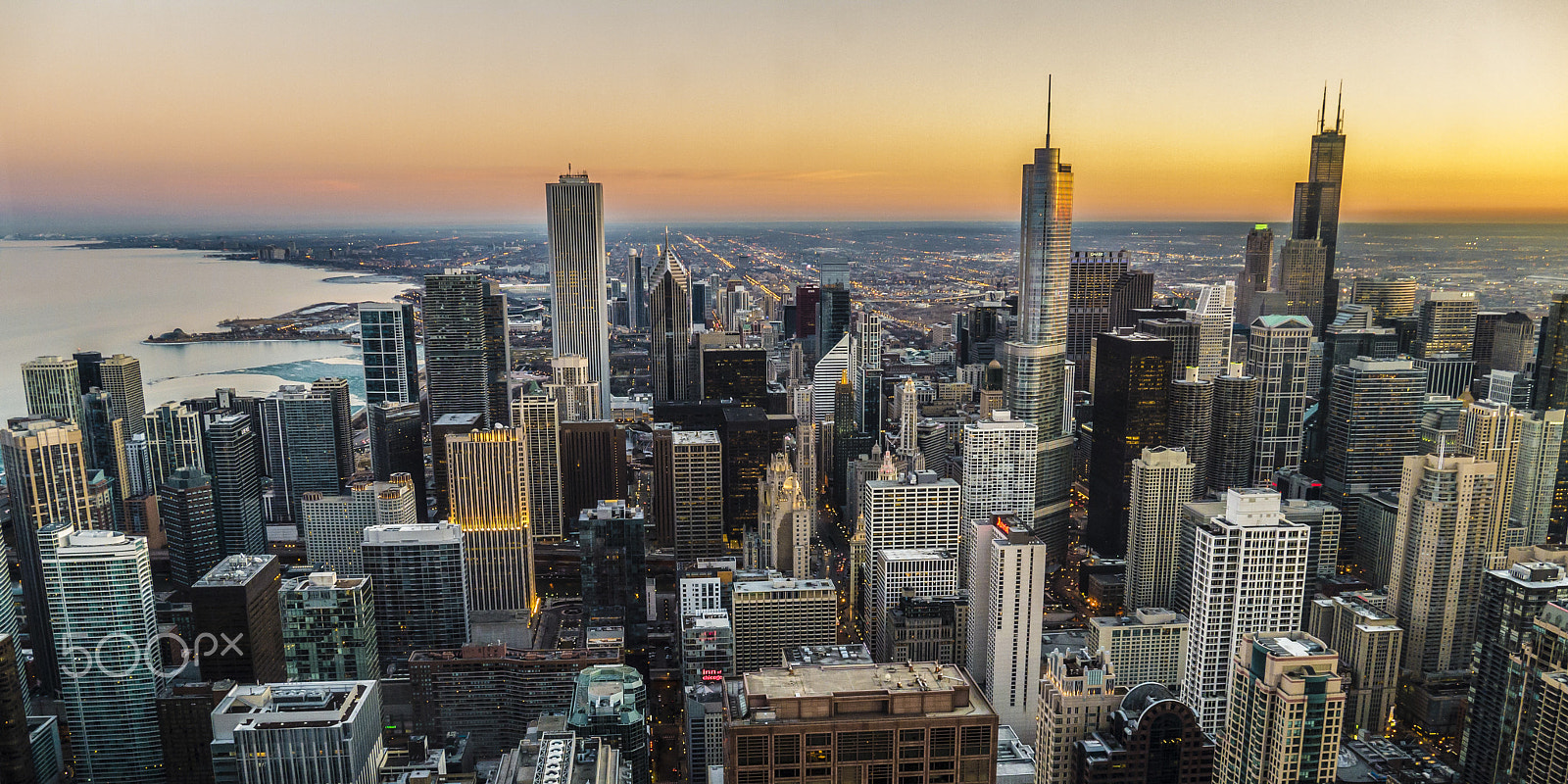 LUMIX G VARIO PZ 14-42/F3.5-5.6 sample photo. Chicago sunset photography