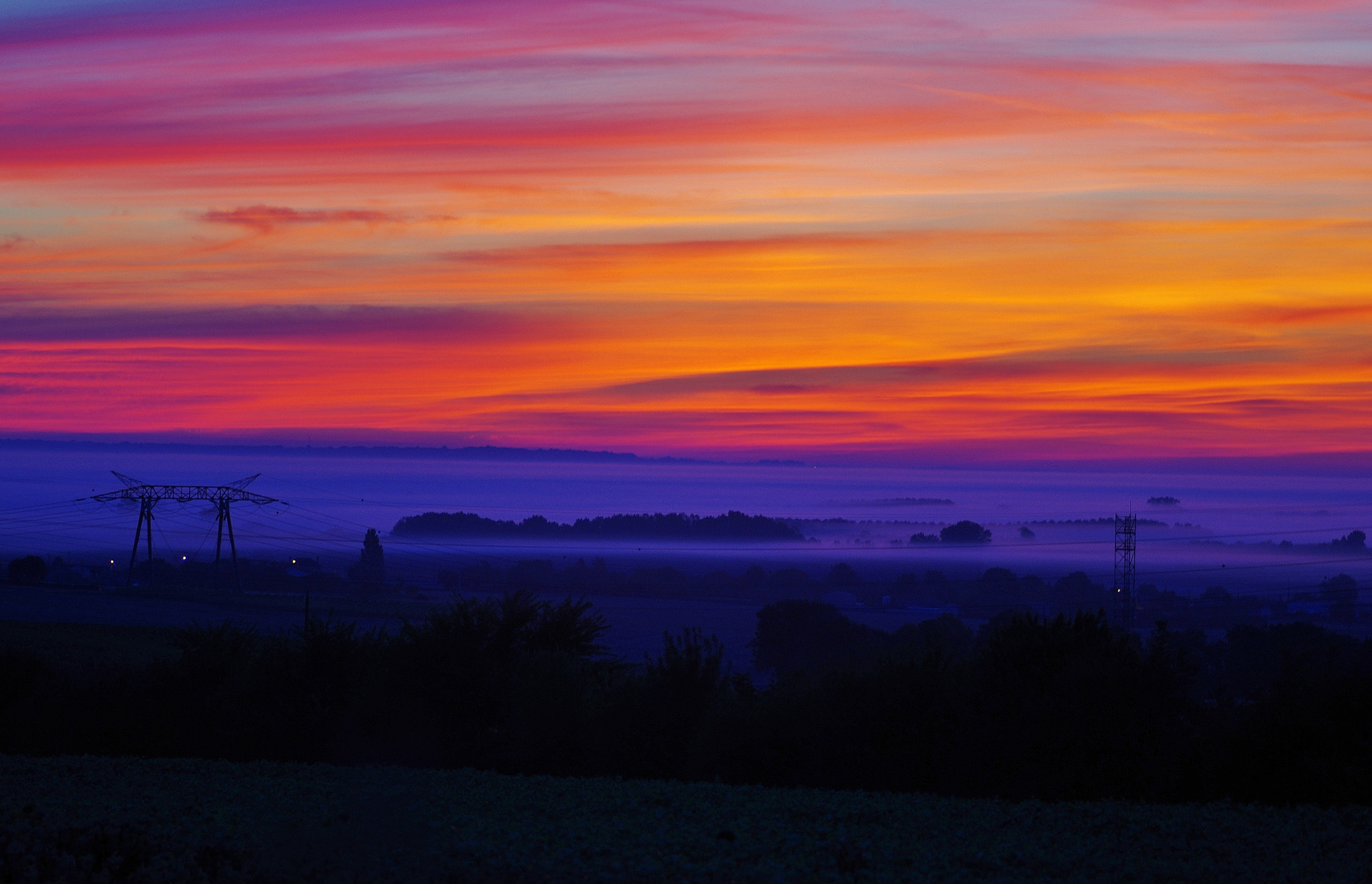 Pentax K-5 IIs sample photo. Sunrise over fog 2 photography