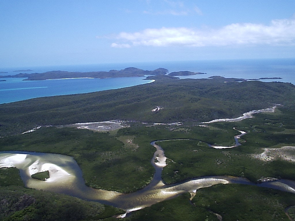 Olympus C160,D395 sample photo. Hamilton island from above photography
