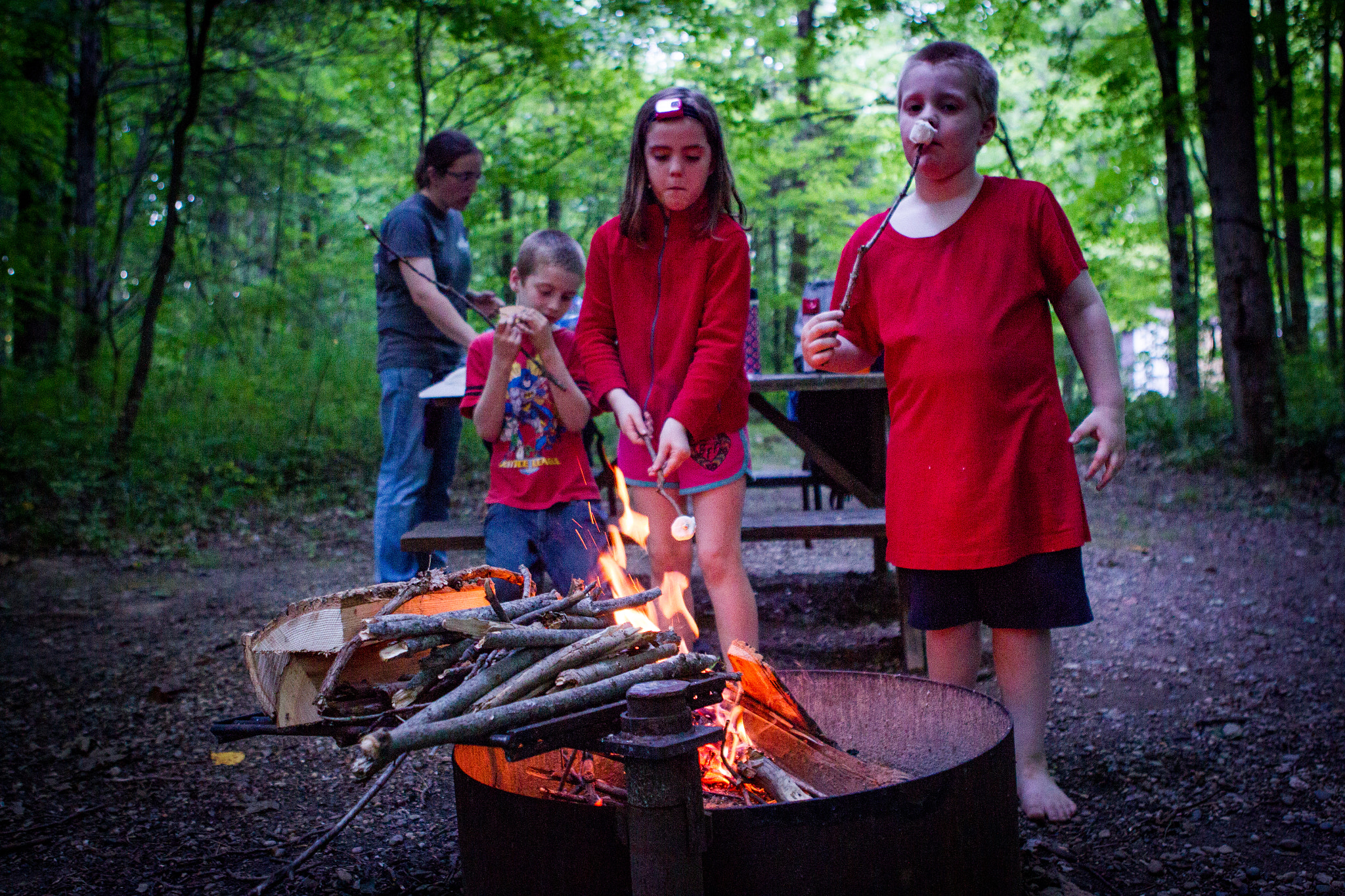 Canon EOS-1D Mark IV sample photo. Kids camping photography
