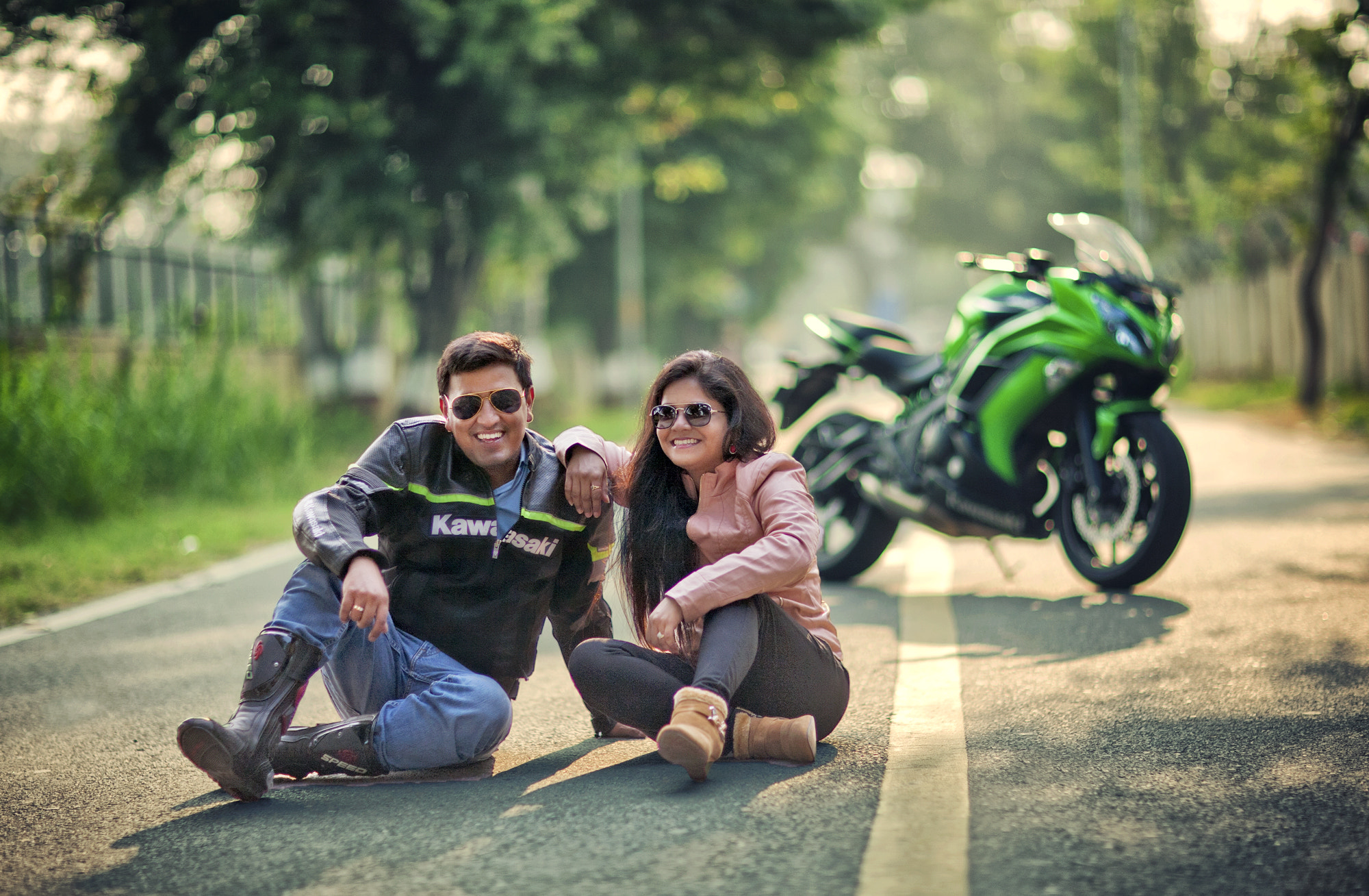 Canon EOS 5D + Canon EF 85mm F1.2 sample photo. The biker couple... photography