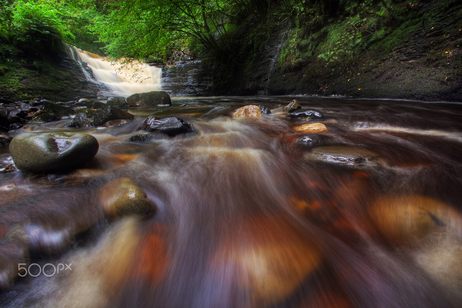Nikon D7100 + AF Zoom-Nikkor 35-70mm f/2.8 sample photo. Nant llech waterfall photography
