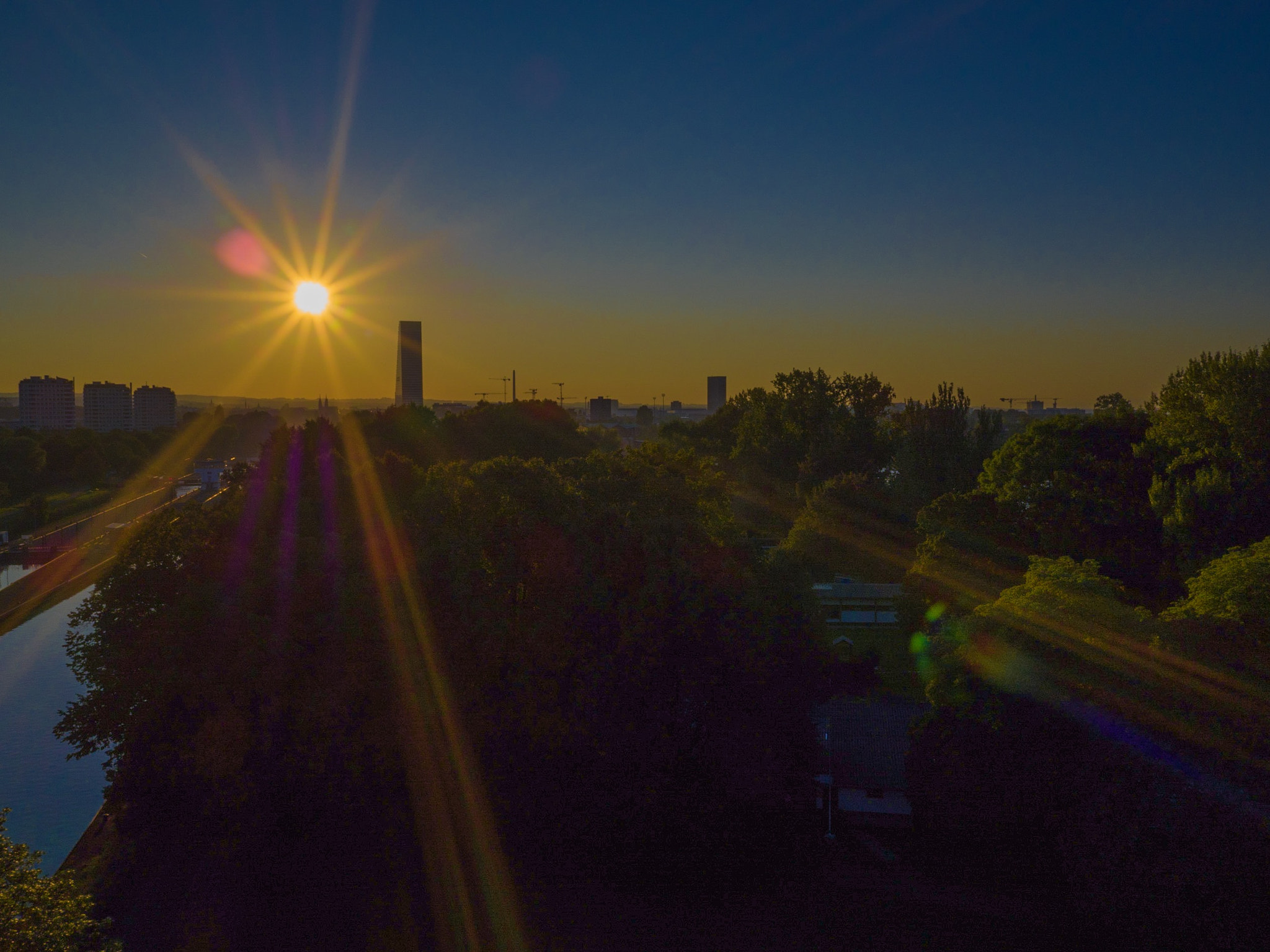 DJI FC550 sample photo. Basel by sunset photography