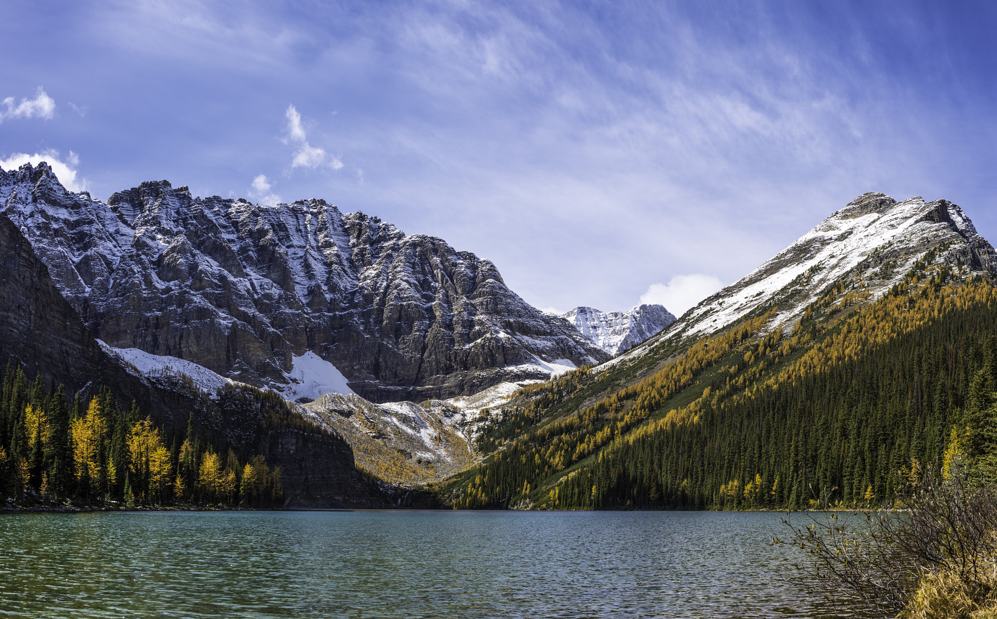 AF Zoom-Nikkor 28-85mm f/3.5-4.5 sample photo. Taylor lake larches, banff national park photography