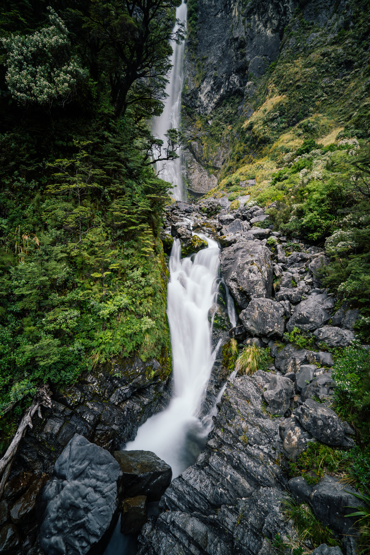 Sony a7S II + Sony Vario-Tessar T* FE 16-35mm F4 ZA OSS sample photo. Waterfall @ arthur's pass photography