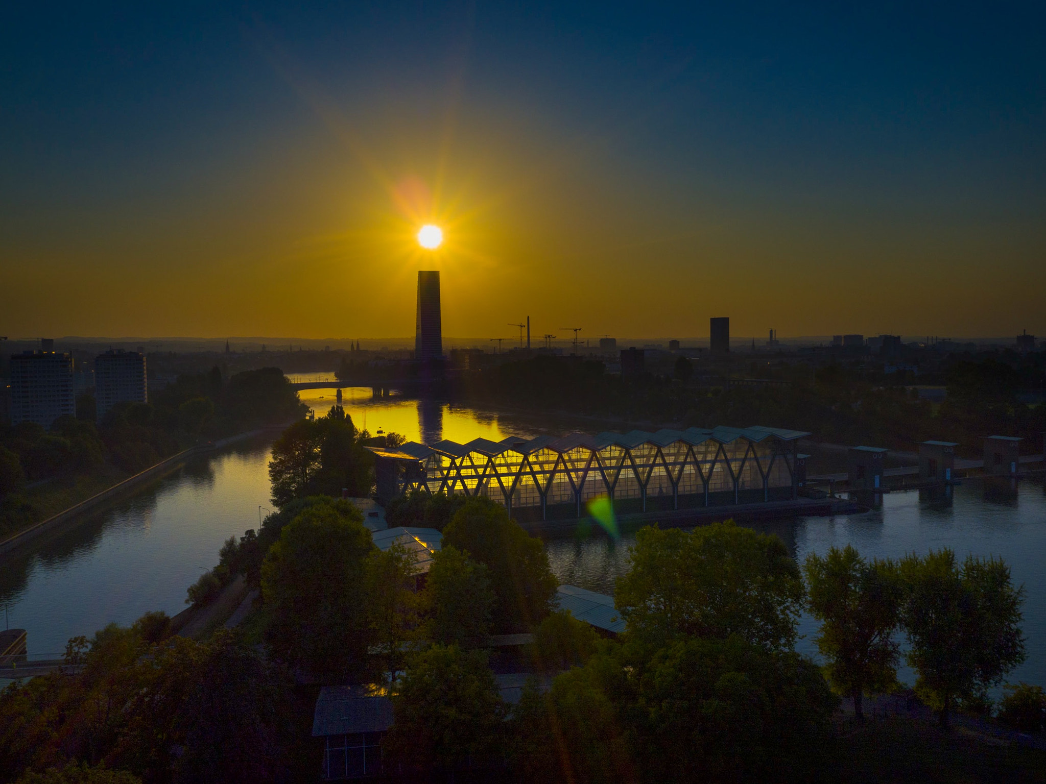 DJI FC550 sample photo. Basel by sunset photography