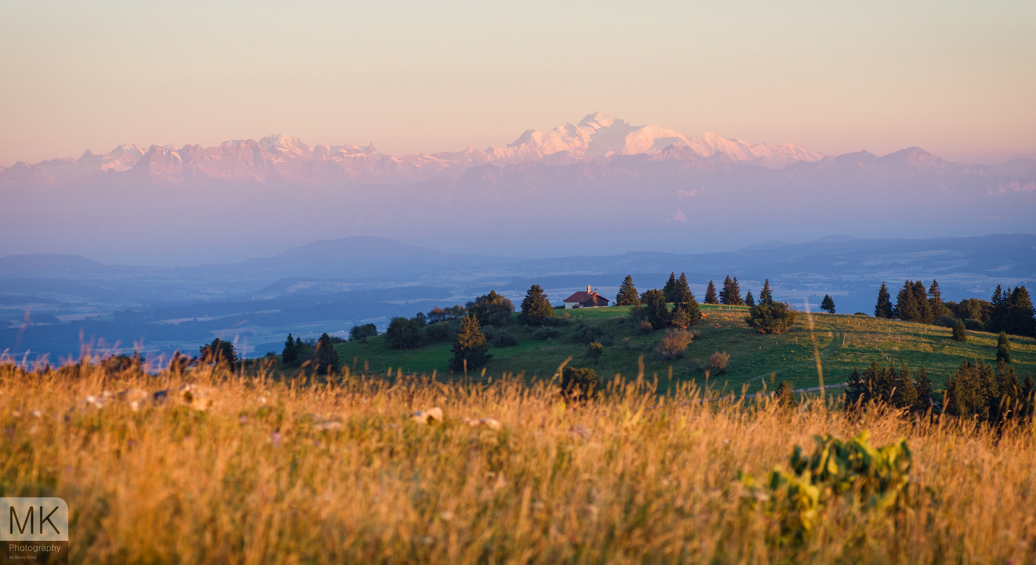 Pentax K-3 sample photo. Mont blanc from creux du van photography