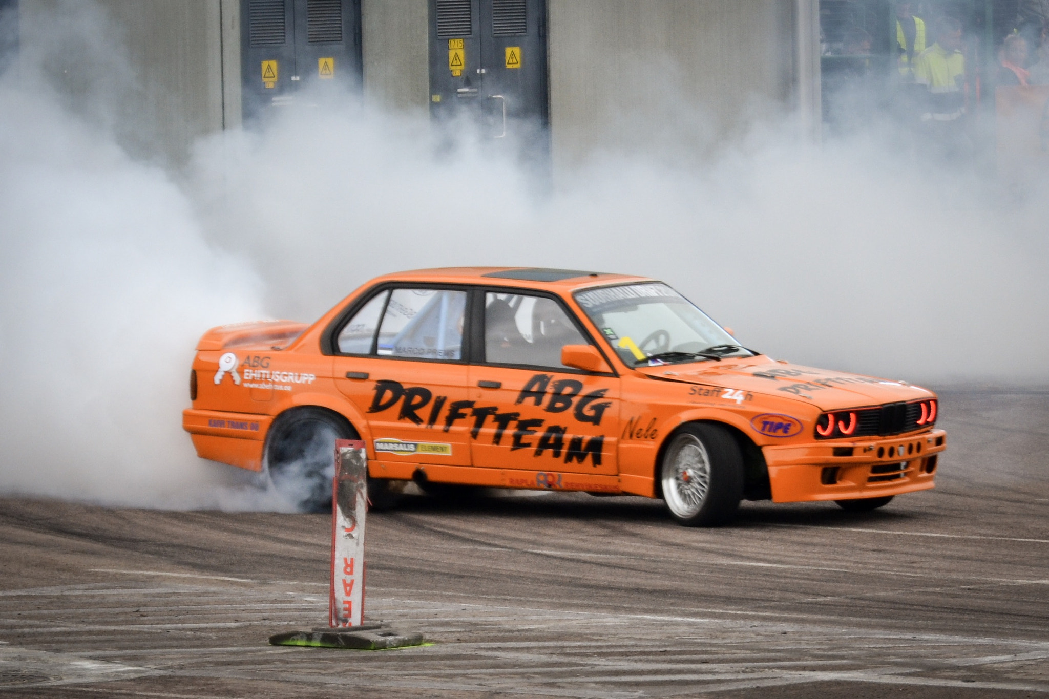 Nikon D3100 sample photo. Orange bmw drift photography