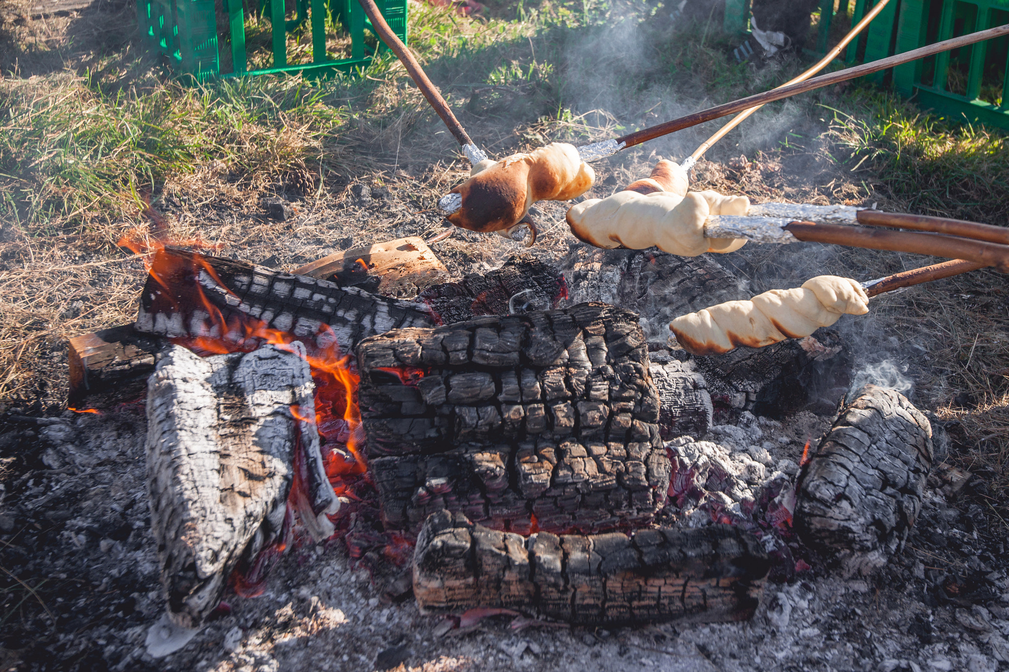 Sony Alpha DSLR-A900 sample photo. Homemade bread baked over a bonfire photography