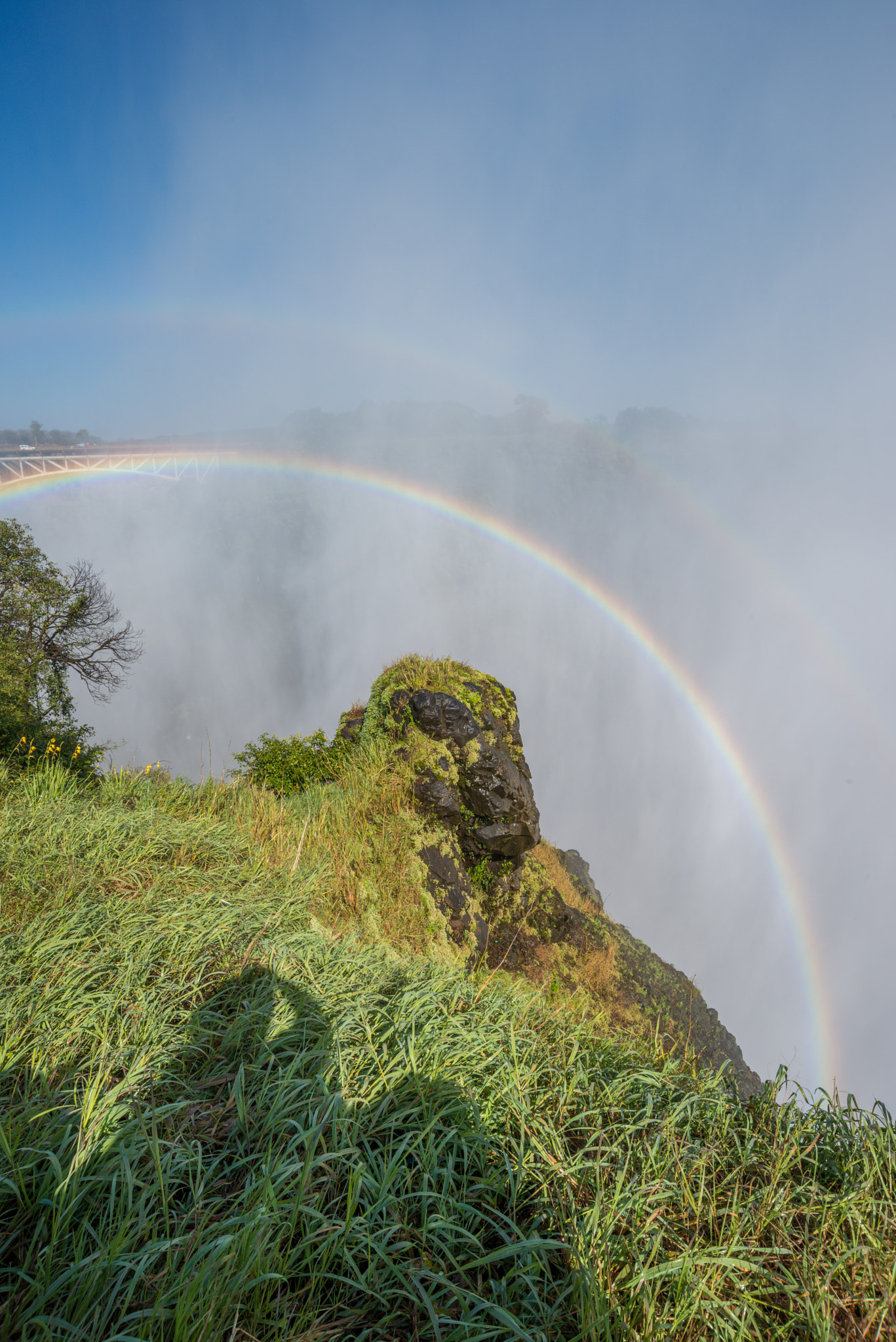 Nikon D800 + Nikon AF Nikkor 18-35mm F3.5-4.5D IF ED sample photo. Double rainbow in spray over victoria falls photography