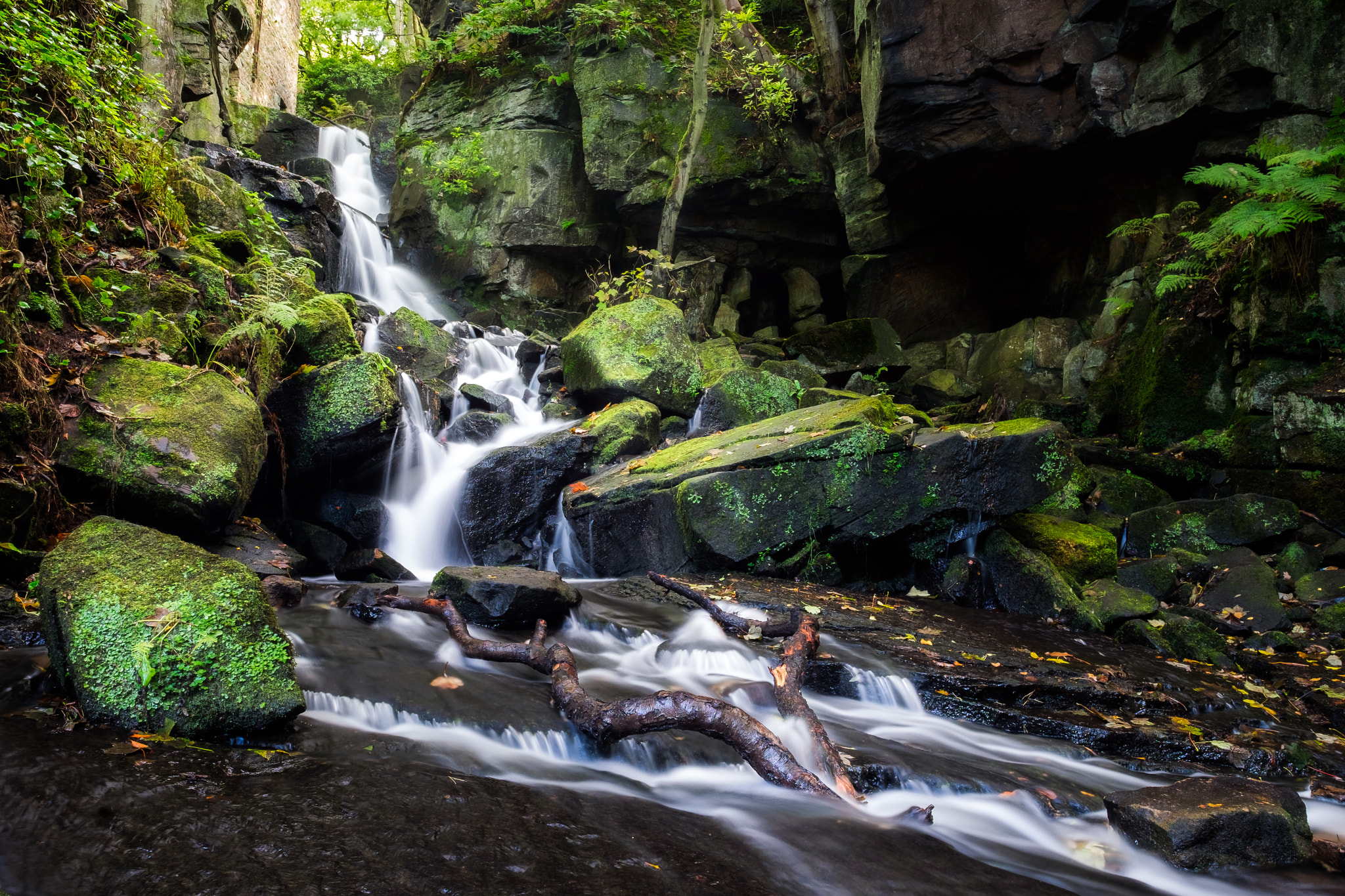 Fujifilm X-T10 + Fujifilm XF 14mm F2.8 R sample photo. Lumsdale falls near matlock, uk photography