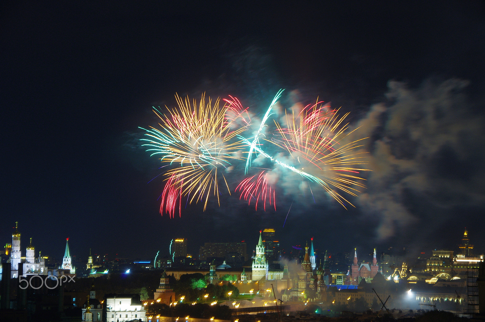 Pentax K-x sample photo. Fireworks on the city day,10/09/2016 - 2 photography