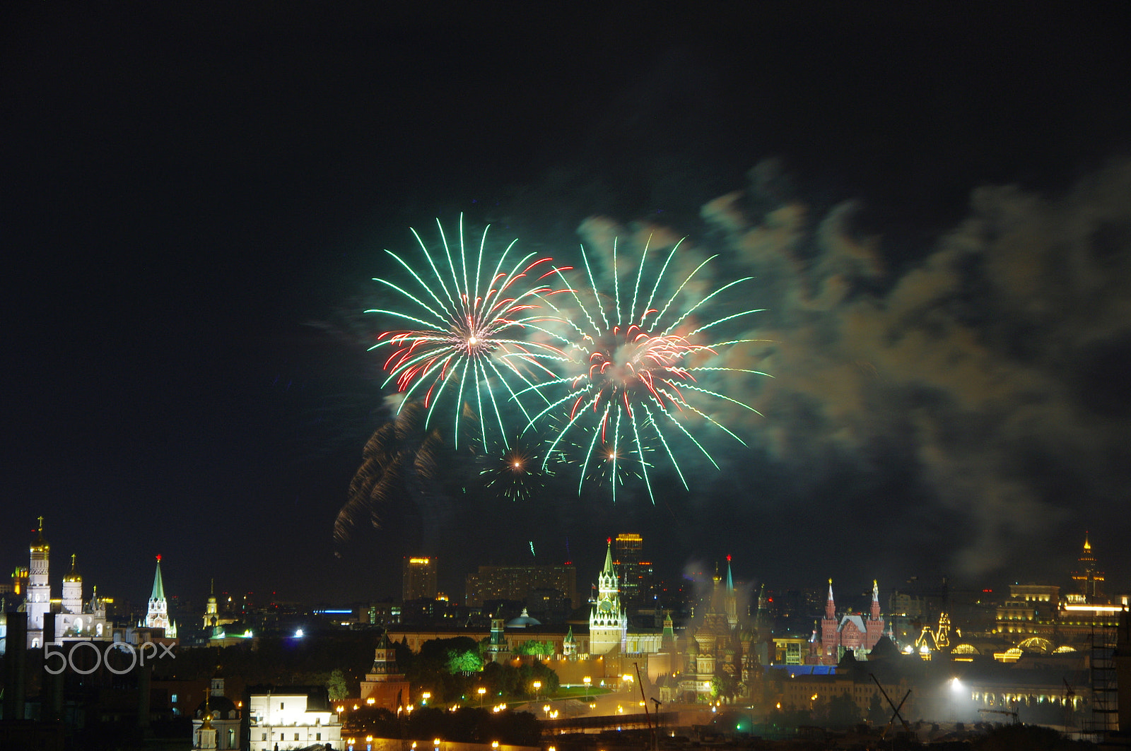 Pentax K-x sample photo. Fireworks on the city day,10/09/2016 - 4 photography