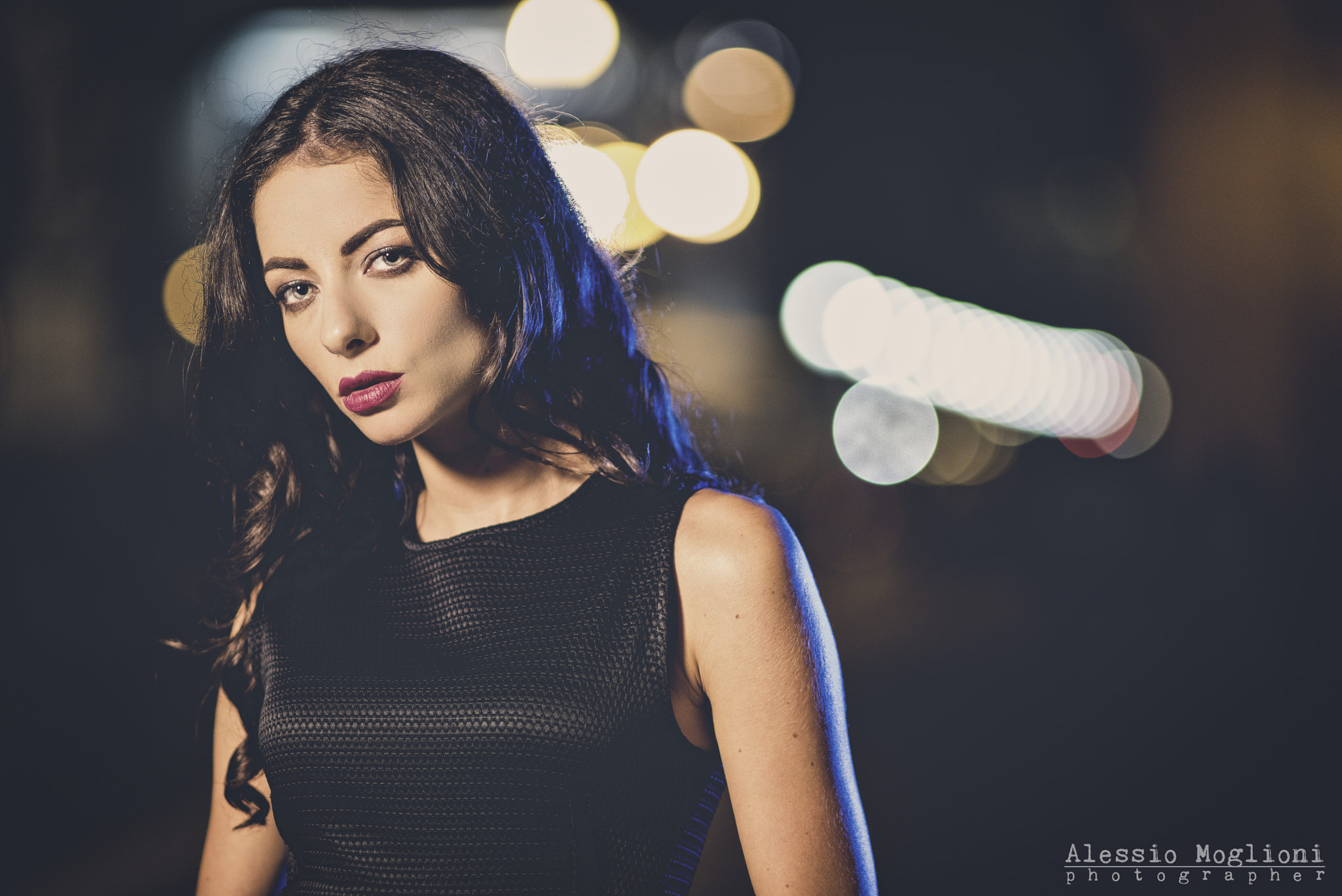 Nikon D810 + AF DC-Nikkor 135mm f/2D sample photo. Portait by night photography