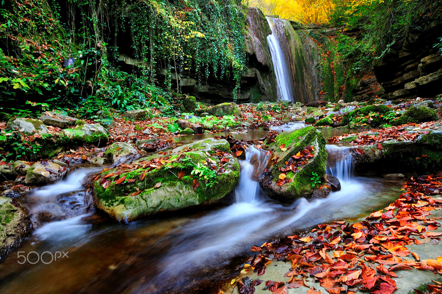 Nikon D300 + Sigma 10-20mm F3.5 EX DC HSM sample photo. Green waterfall photography