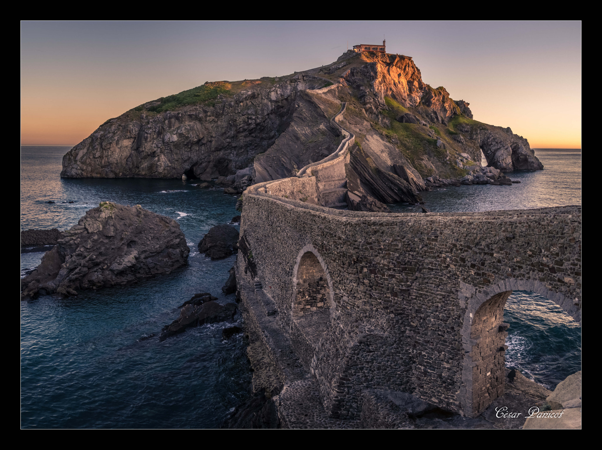 Olympus OM-D E-M10 sample photo. Sunrise at san juan de gaztelugatxe photography