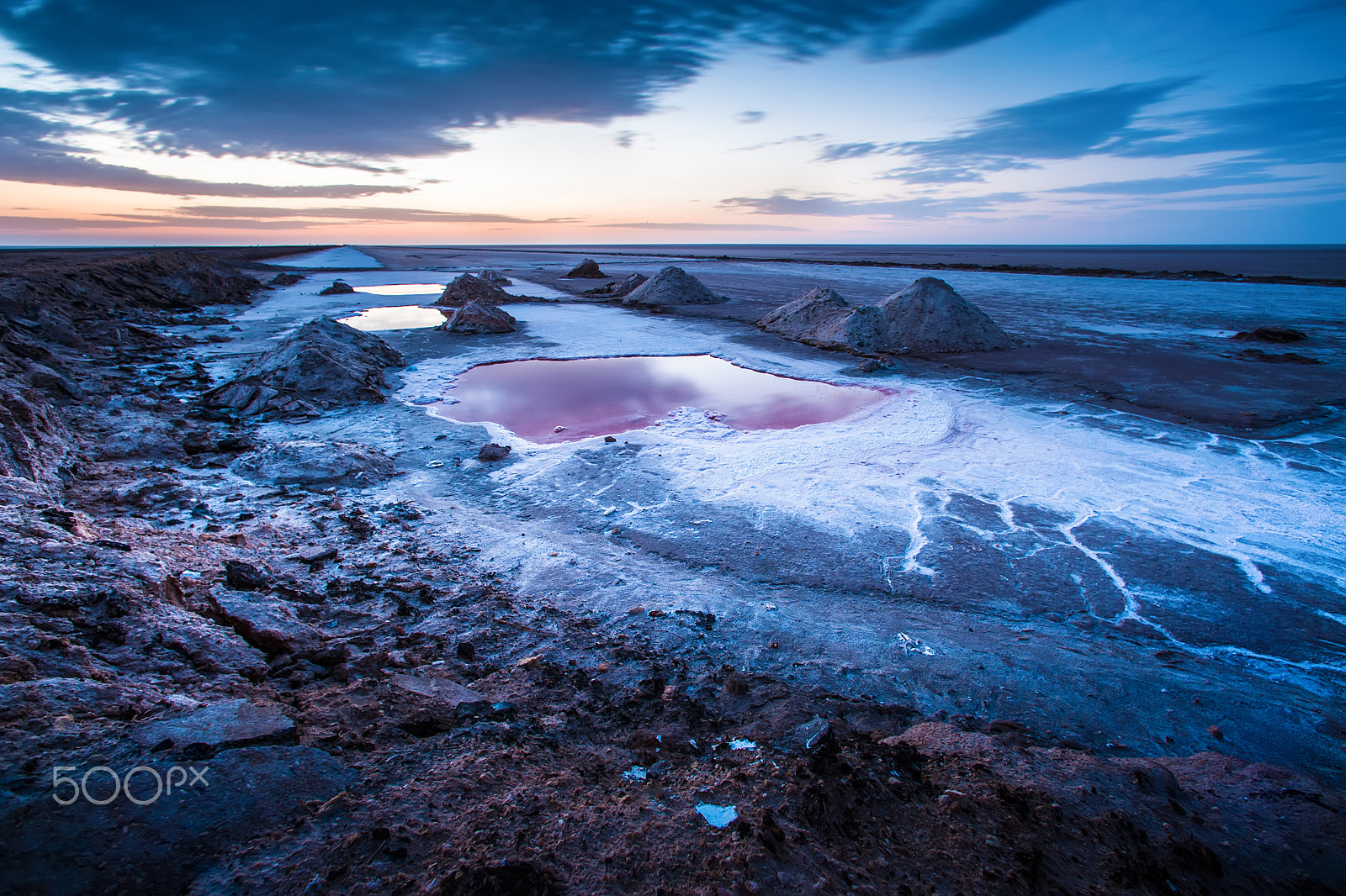 Nikon D700 + Nikon AF Nikkor 14mm F2.8D ED sample photo. Pink salt desert in tunisia photography