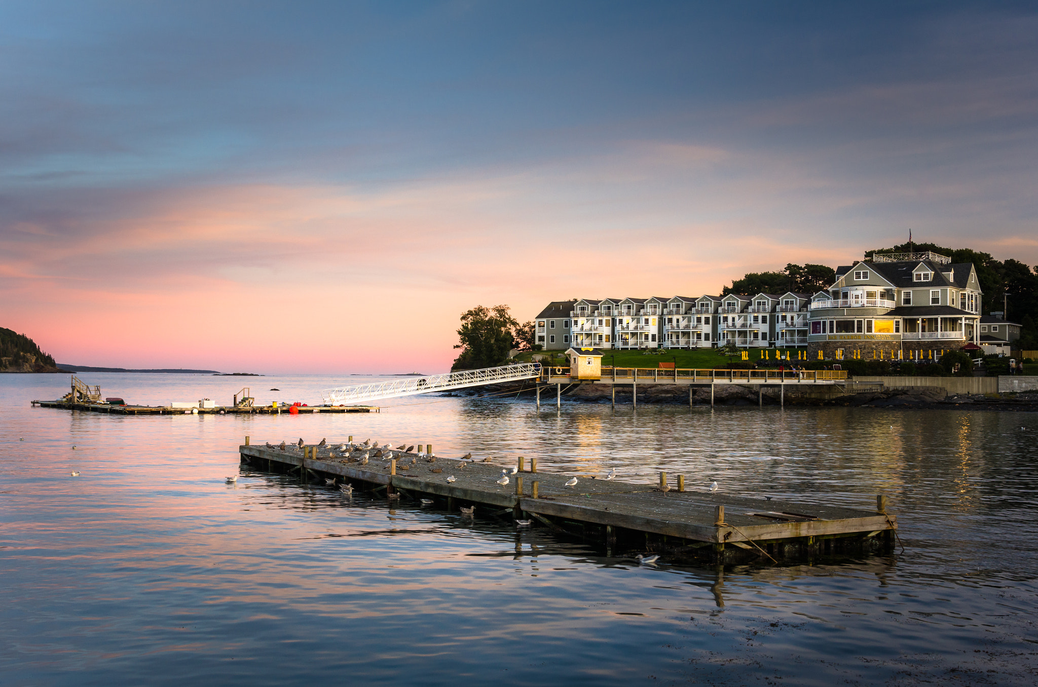 Nikon AF-S Nikkor 24-120mm F4G ED VR sample photo. Bar harbor at sunset photography