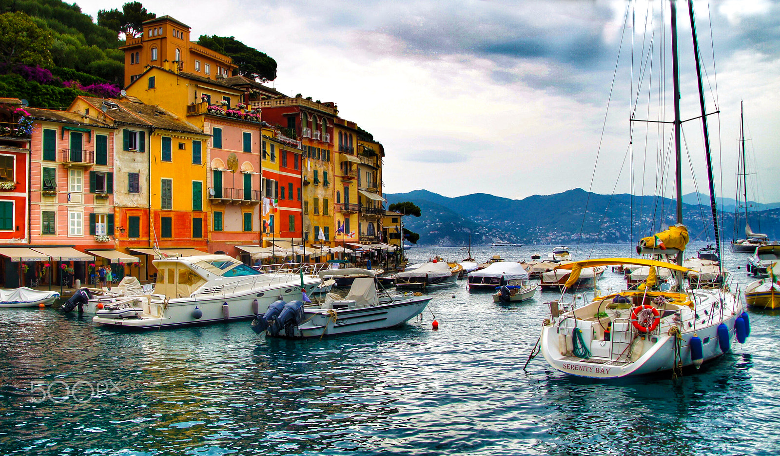Sony SLT-A33 sample photo. Portofino colors under clouds photography