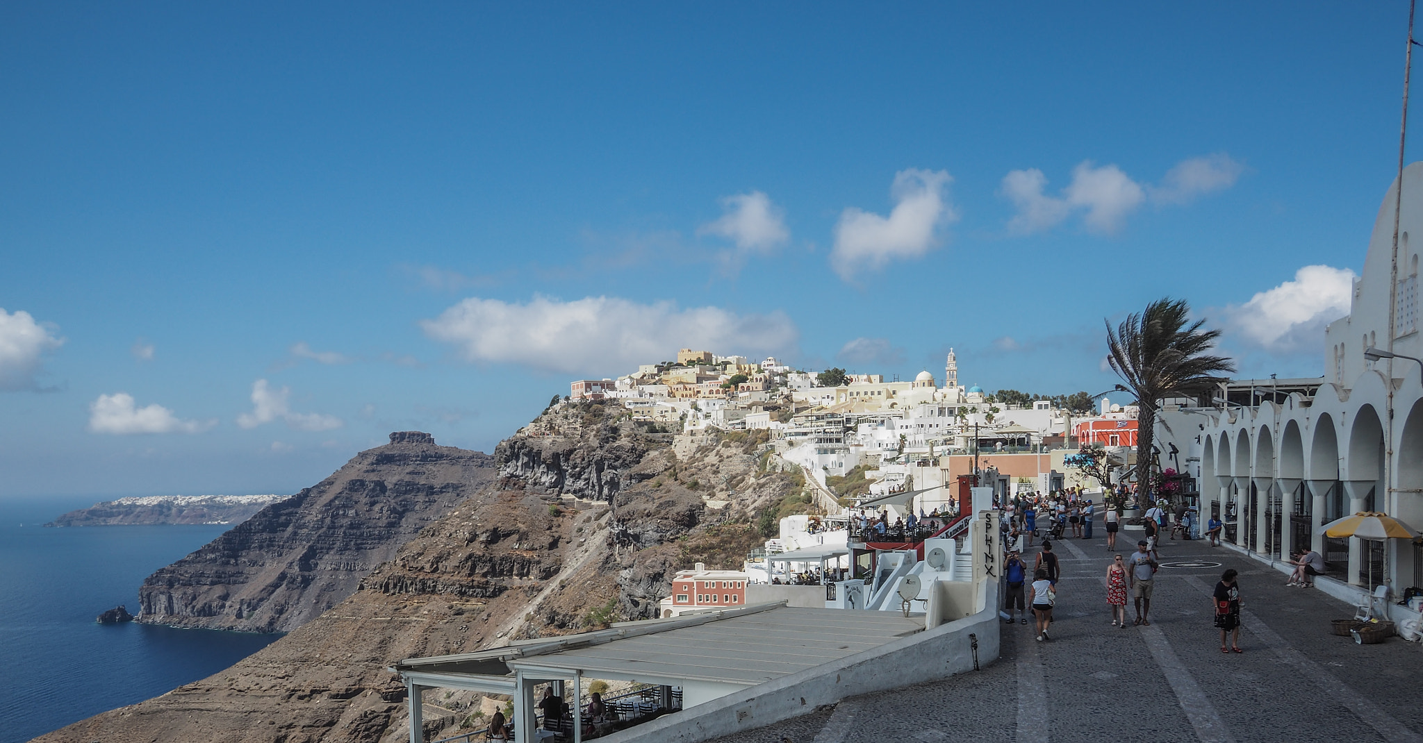 LUMIX G 14/F2.5 II sample photo. Fira city in santorini island photography