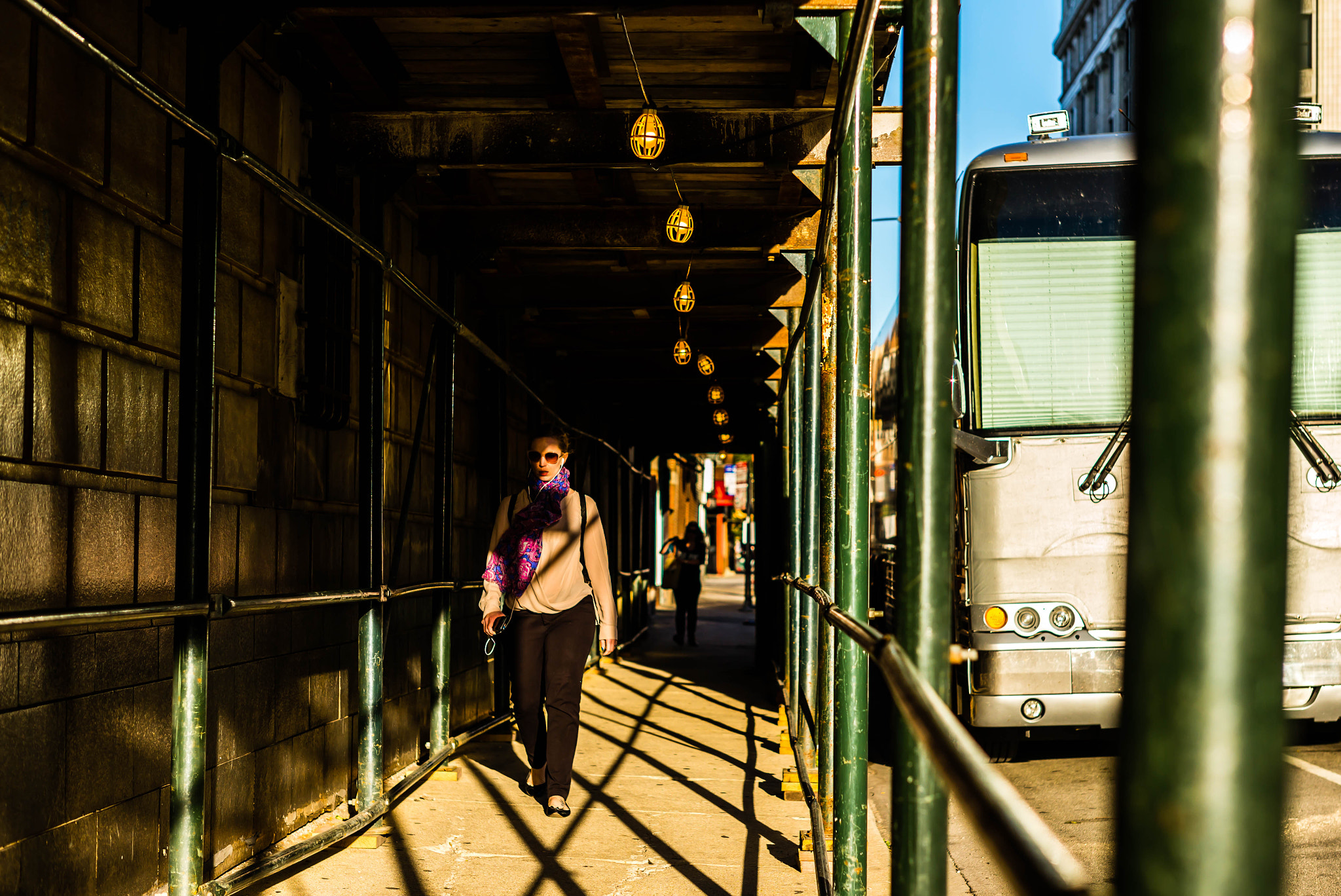 Leica Noctilux-M 50mm F0.95 ASPH sample photo. Beneath a scaffold photography