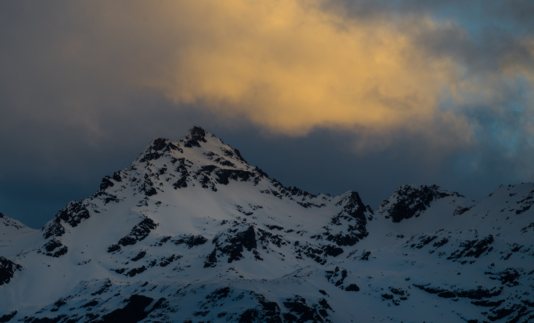 Nikon D600 + Nikon AF-S Nikkor 300mm F4D ED-IF sample photo. Snow capped mountain on sunset photography