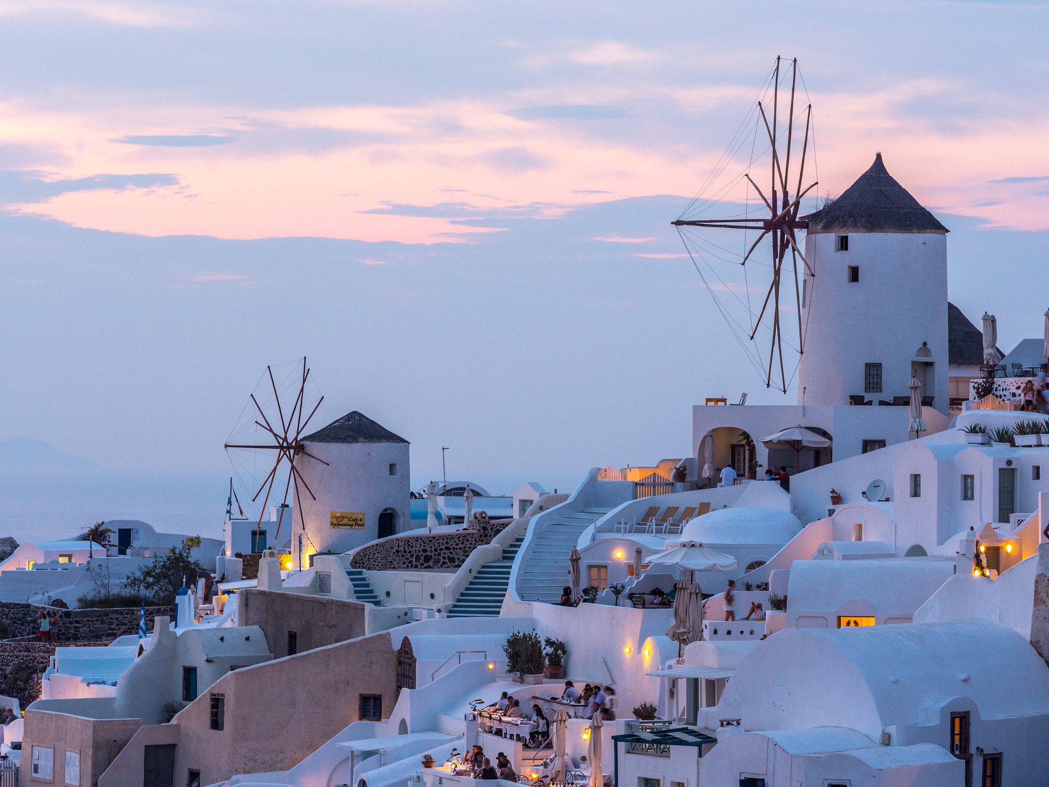 Panasonic Lumix DMC-GX8 + Olympus M.Zuiko Digital ED 75mm F1.8 sample photo. Oia's windmills; santorini, cyclades photography