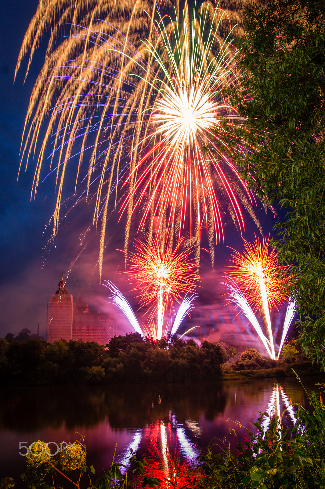 Sony SLT-A58 sample photo. Amazing chateau johannisburg under a firework photography