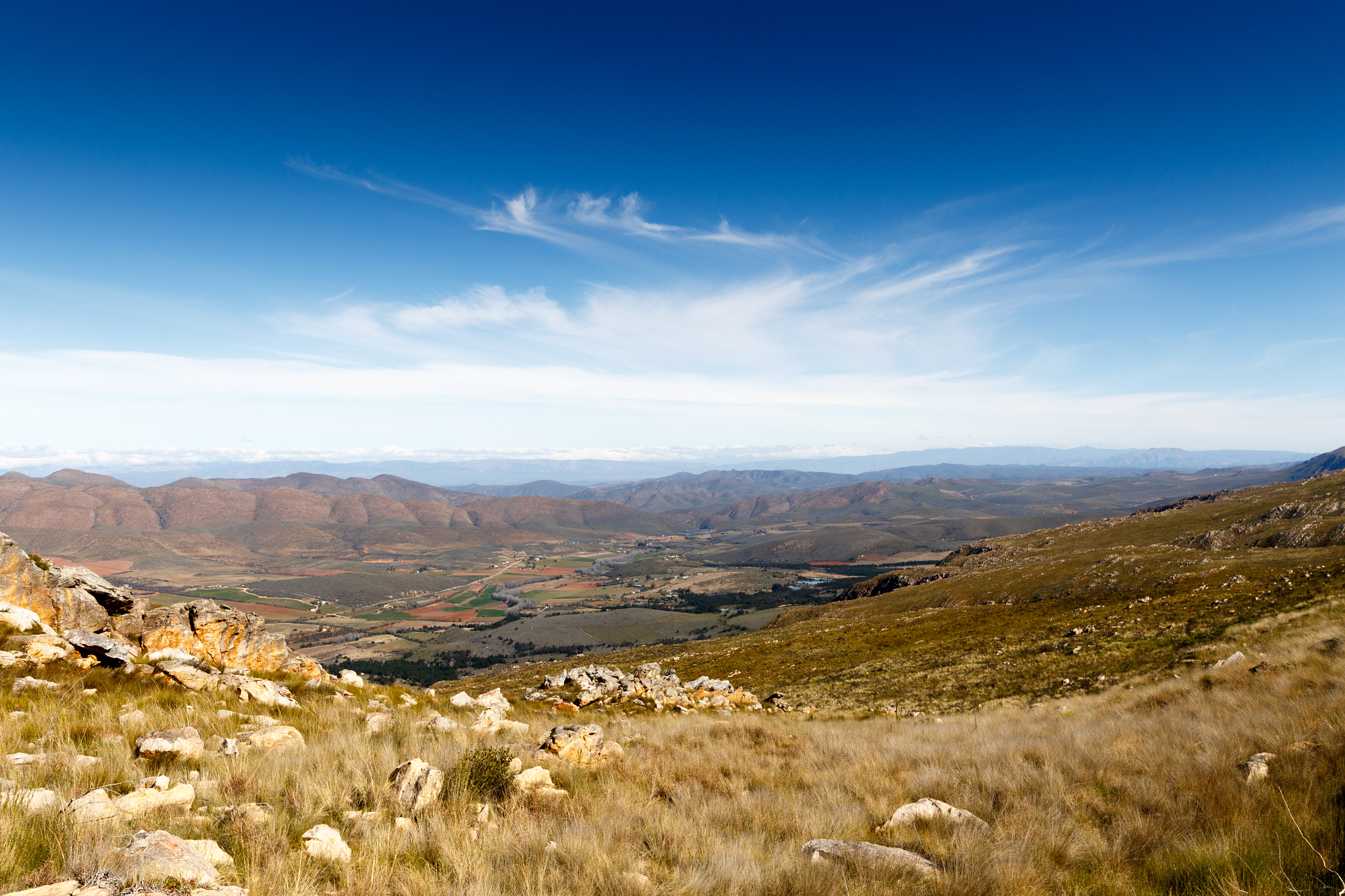 Canon EF 300mm f/2.8L sample photo. Landscape view - clouds over the swartberg valley in south africa photography