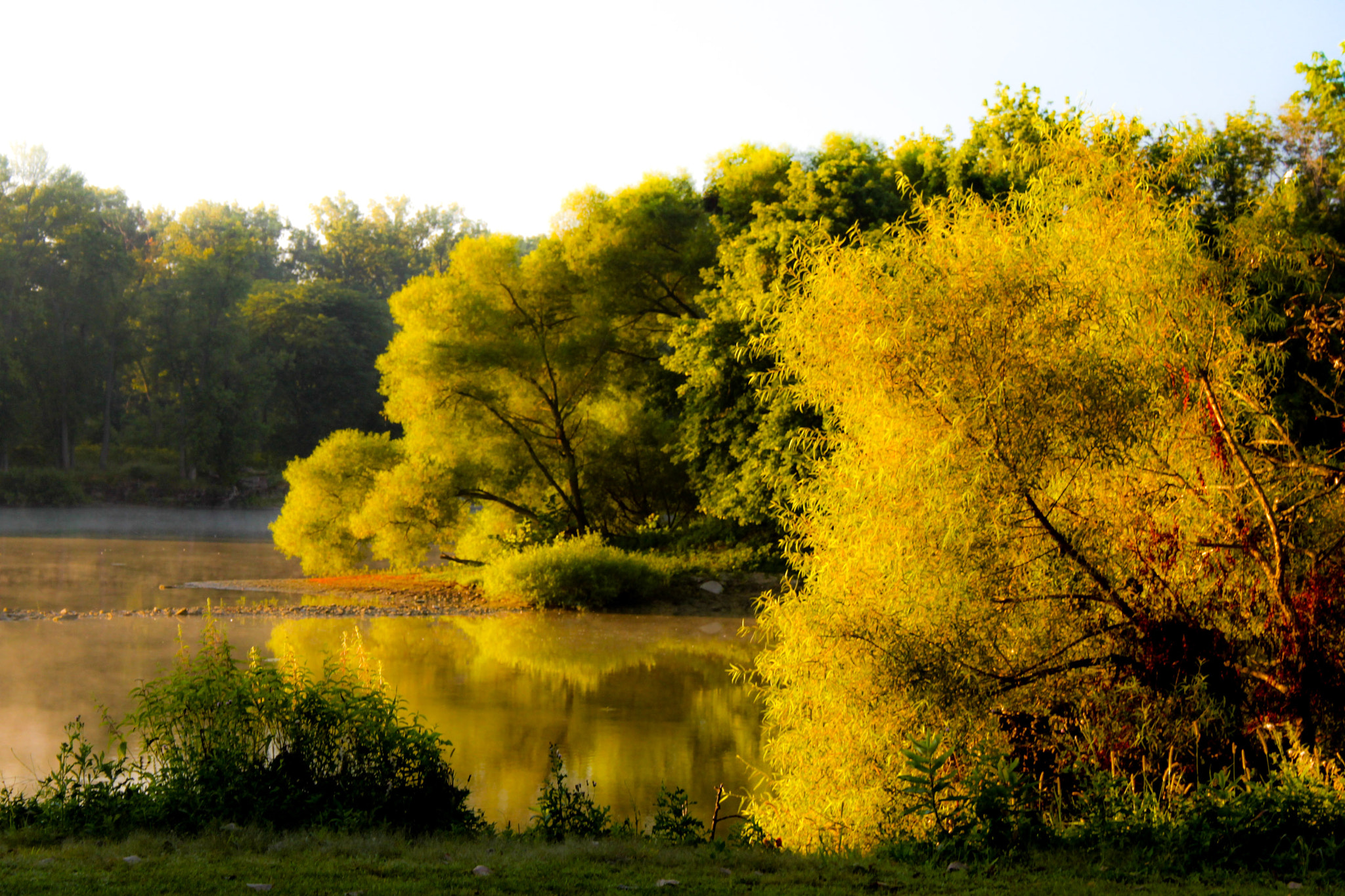 Canon EF-S 18-55mm F3.5-5.6 II sample photo. Sunise on an autumn river photography