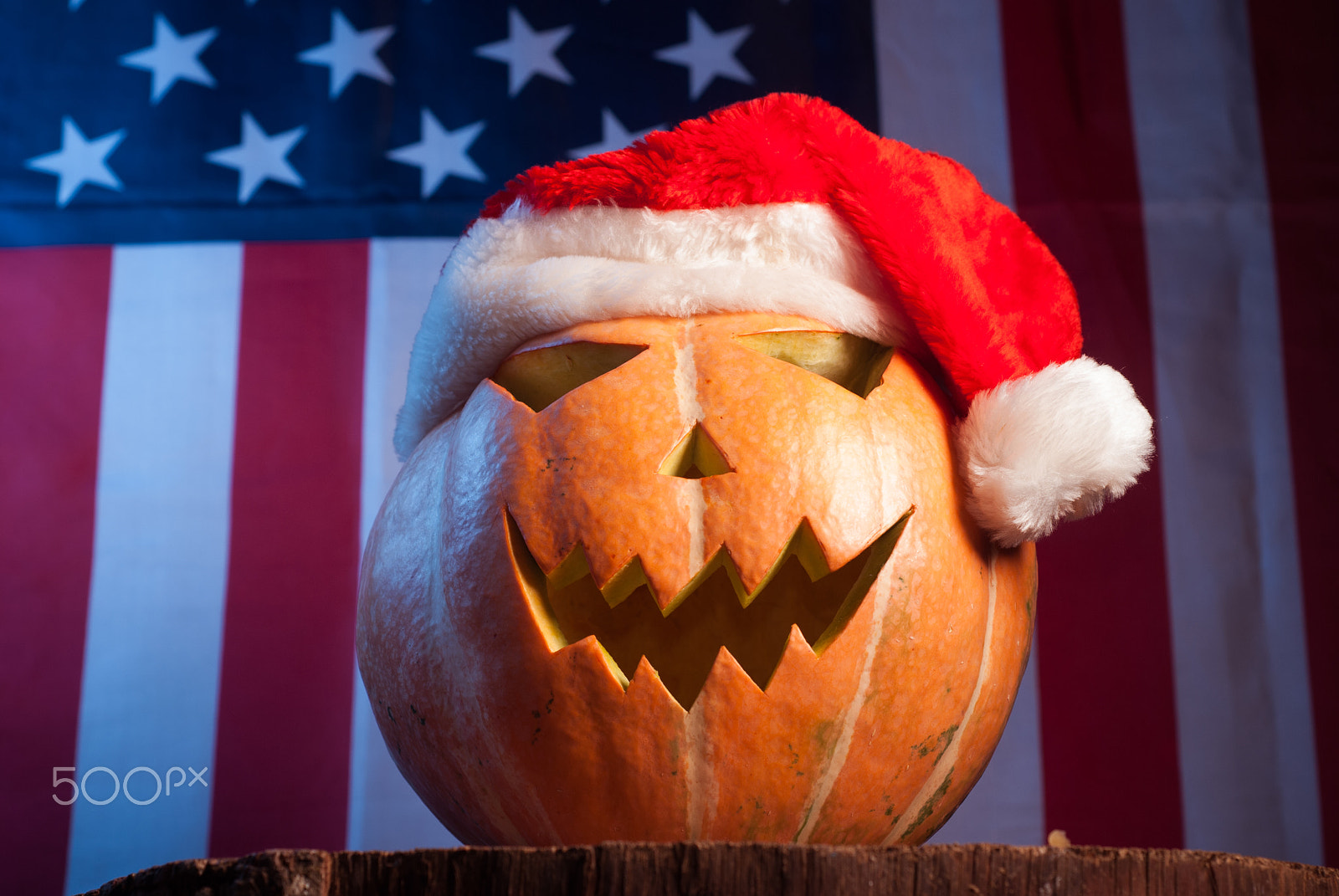 AF Nikkor 50mm f/1.8 N sample photo. Jack-o '- lantern in a red santa hat photography