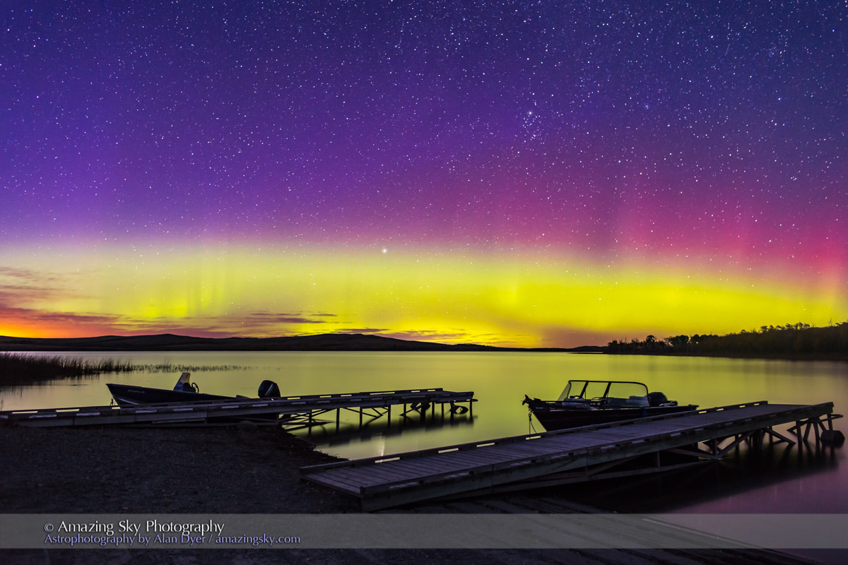 Canon EOS 6D sample photo. Twilight aurora at police outpost photography