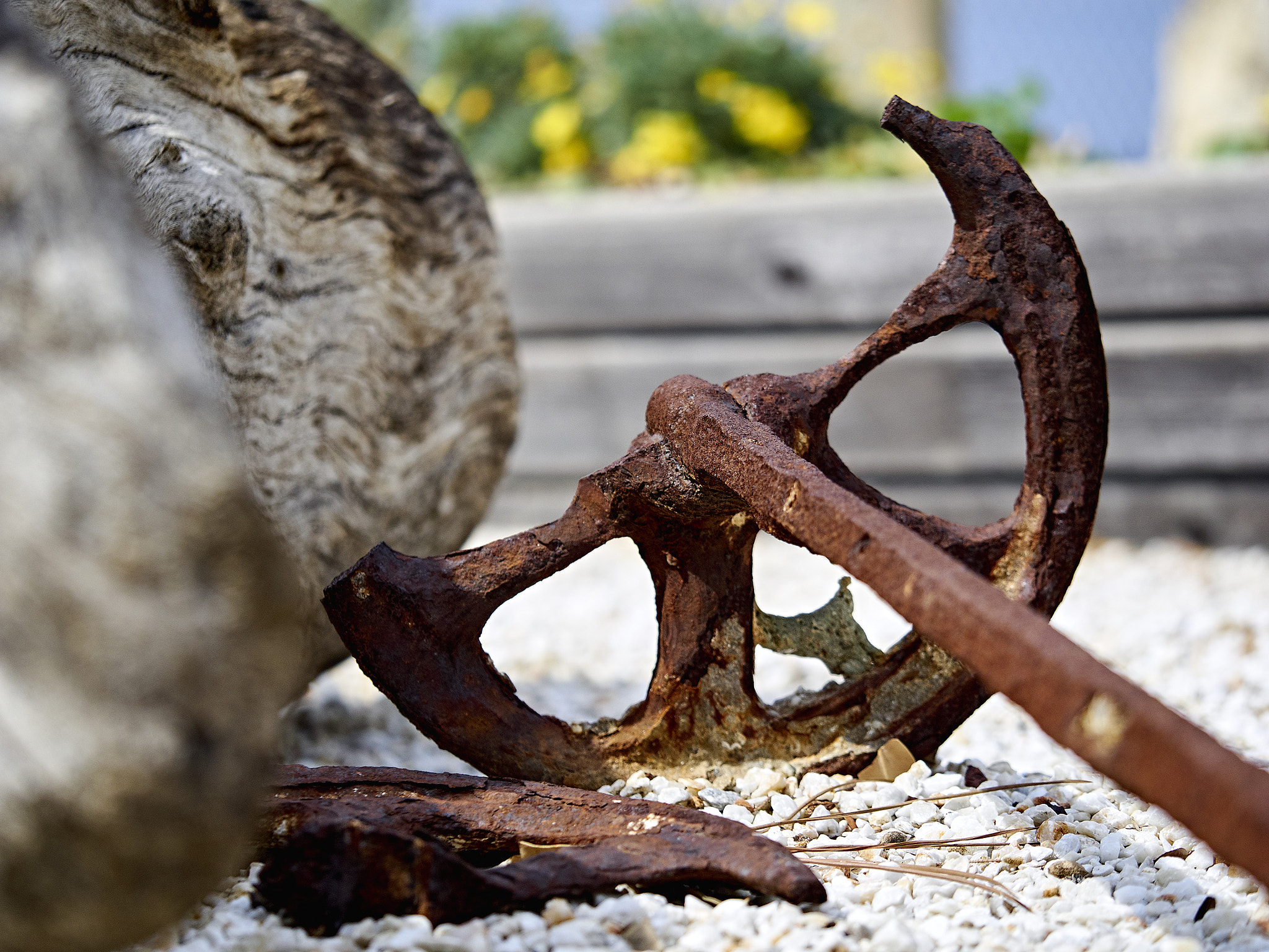 Olympus M.Zuiko Digital ED 60mm F2.8 Macro sample photo. Rusty wheel photography