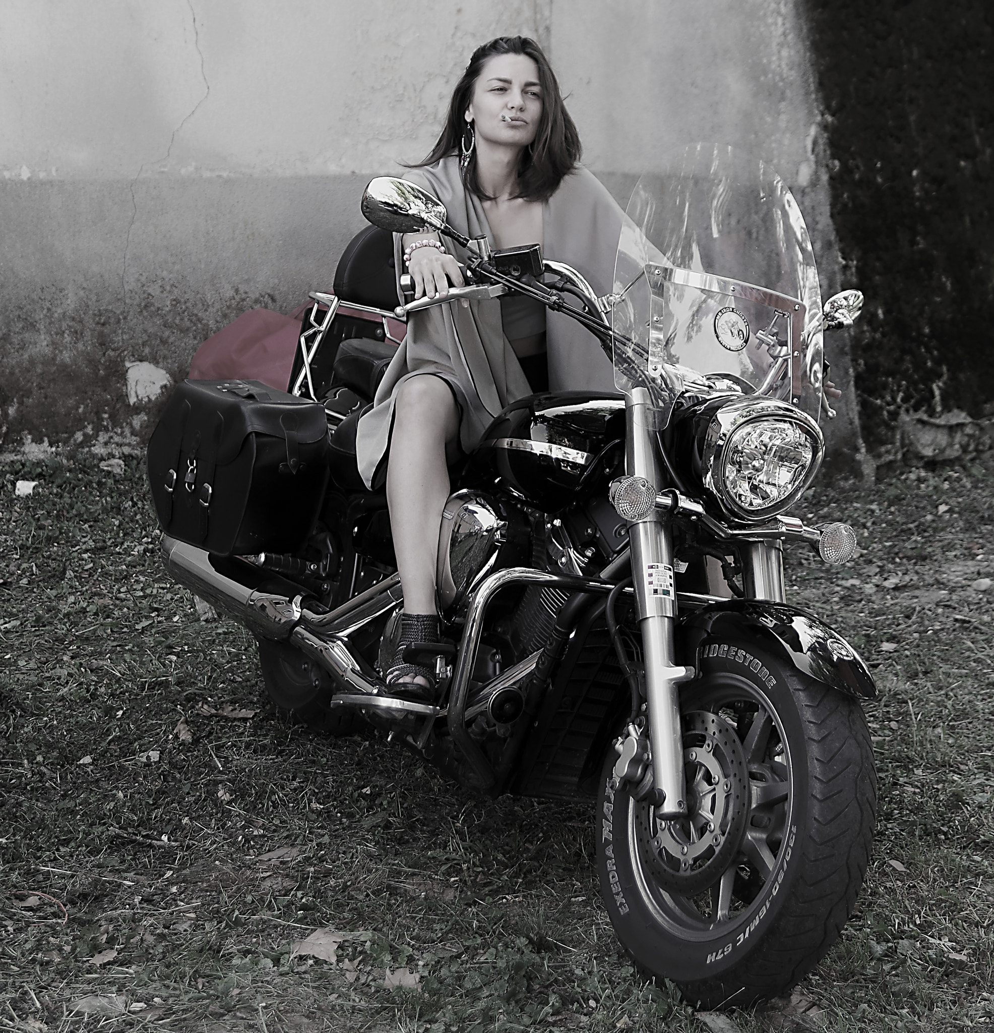 Pentax K-50 sample photo. Biker girl photography