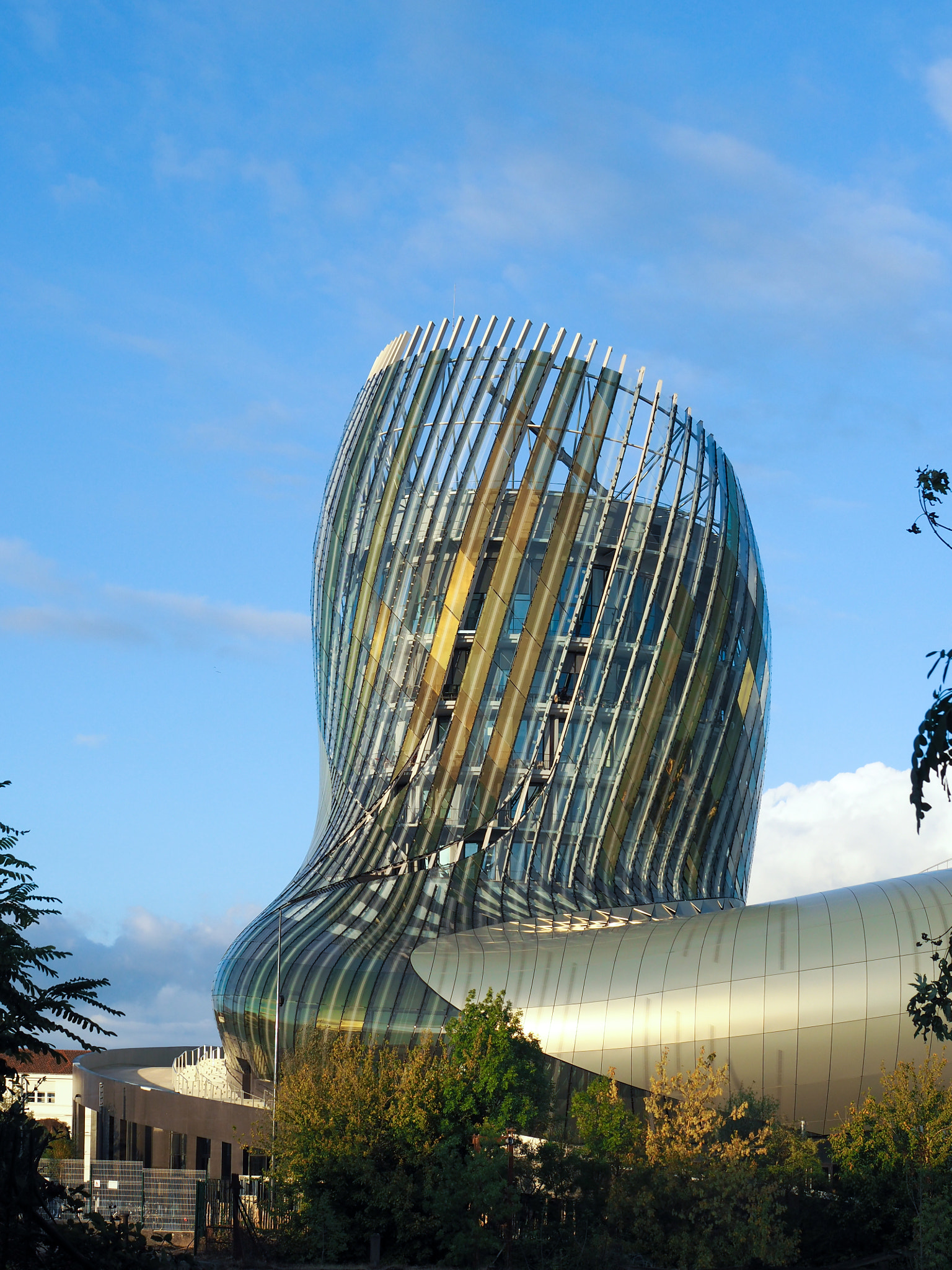 Olympus PEN-F + Olympus M.Zuiko Digital 25mm F1.8 sample photo. View of la cite du vin building in bordeaux photography