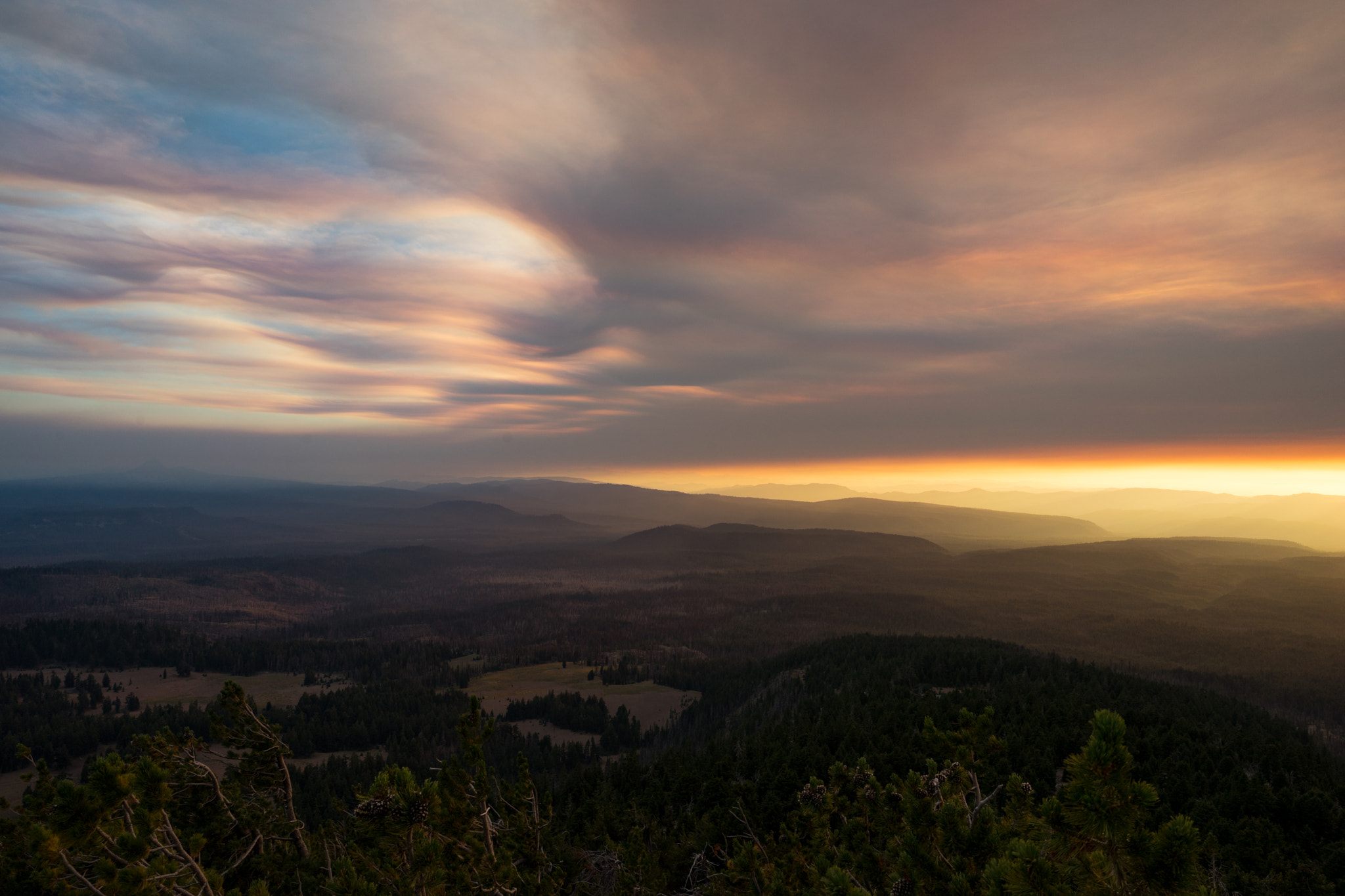E 21mm F2.8 sample photo. Wildfire sunset photography