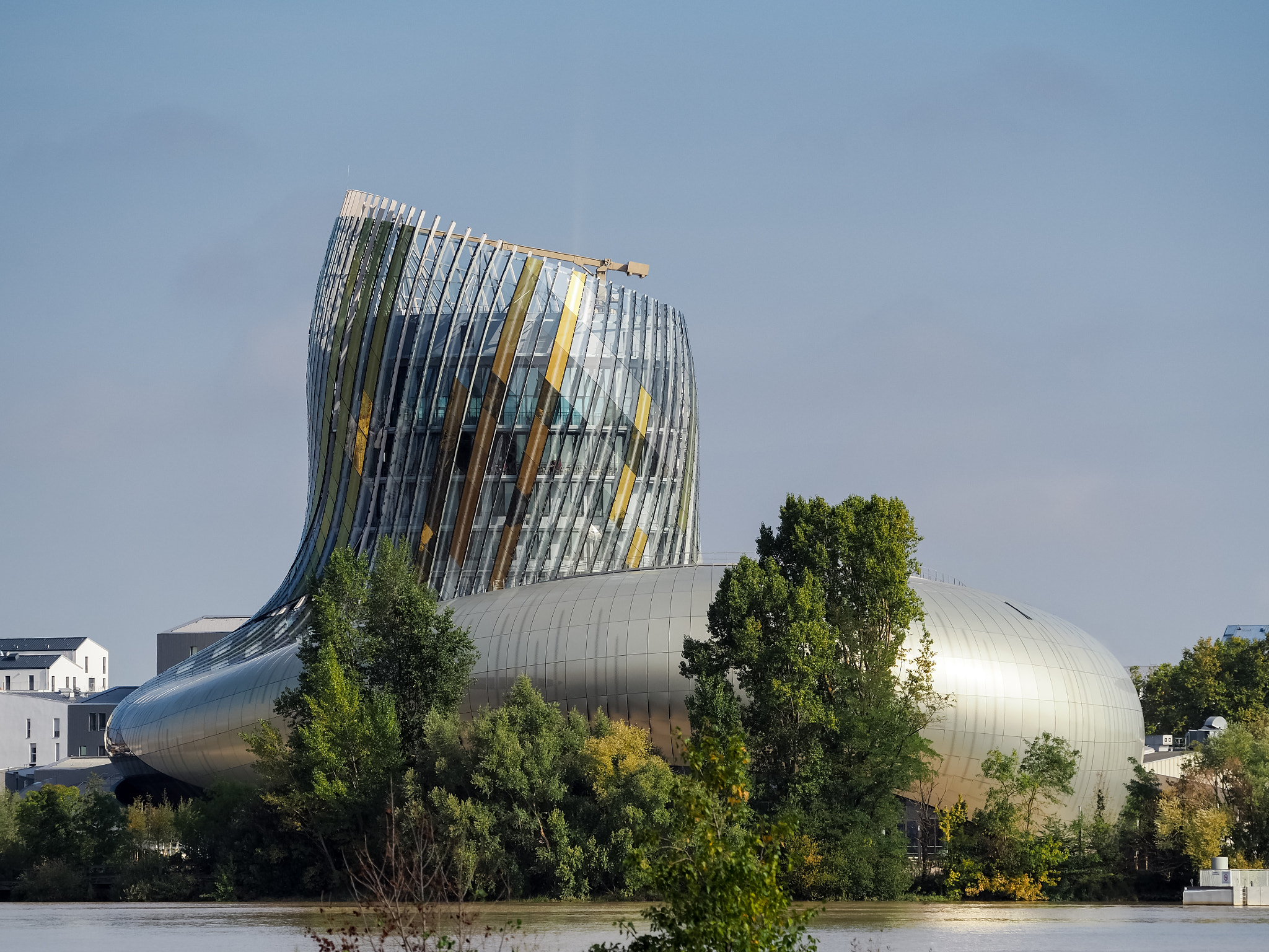 Olympus PEN-F sample photo. View of la cite du vin building in bordeaux photography
