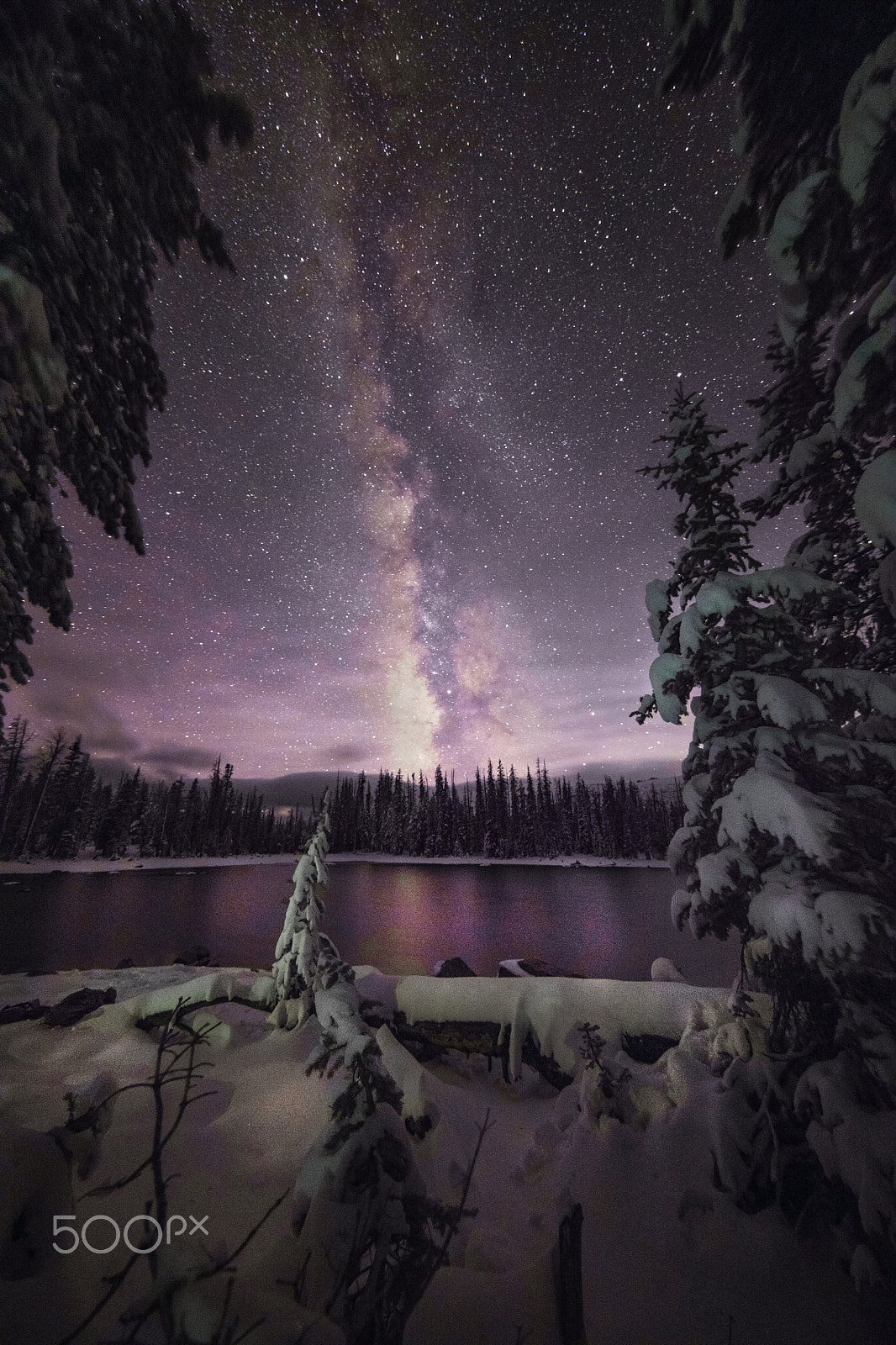 Canon EOS 5DS sample photo. Snowy crystal lake and milky way 01 photography