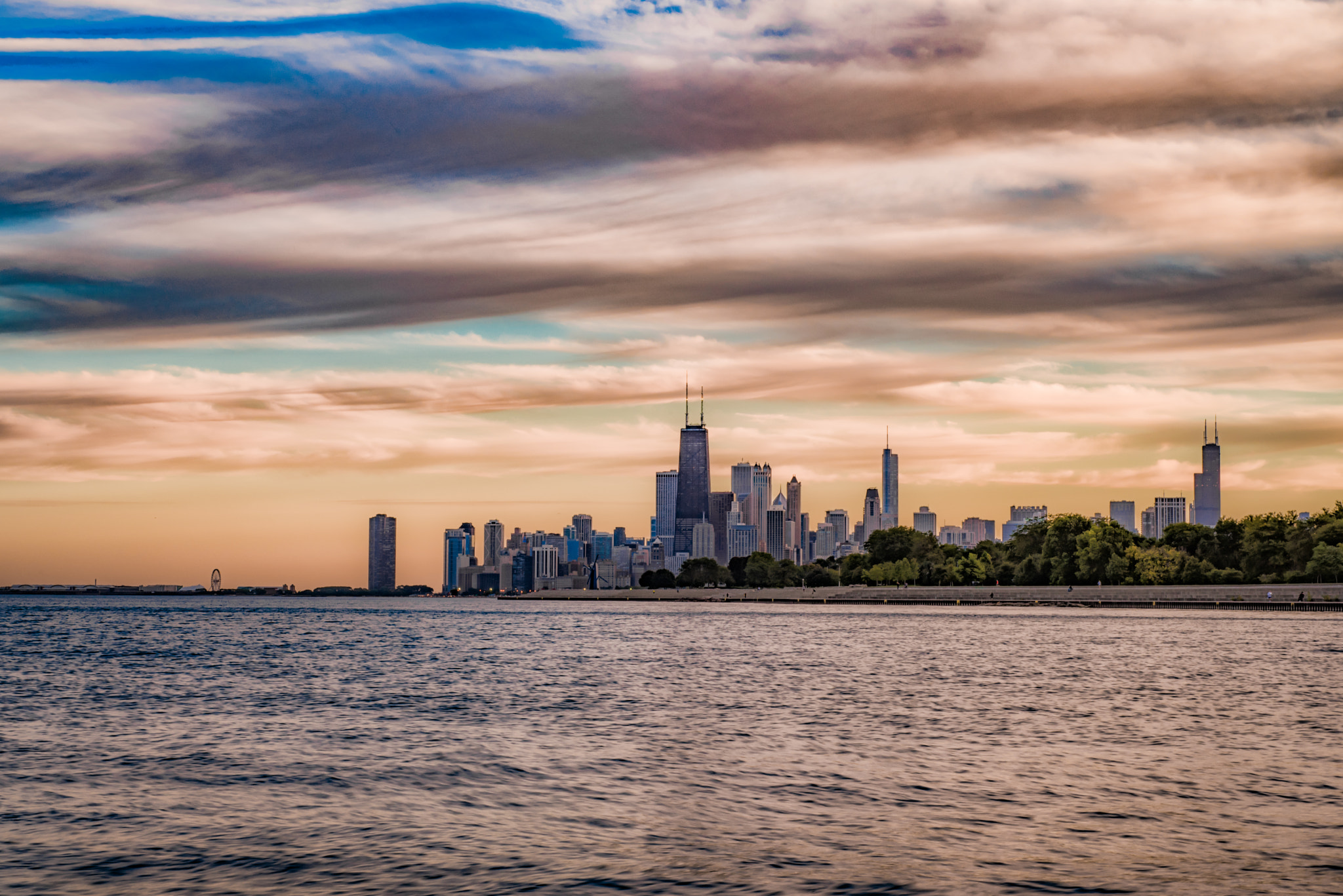 Nikon AF Micro-Nikkor 60mm F2.8D sample photo. Chicago sunset photography