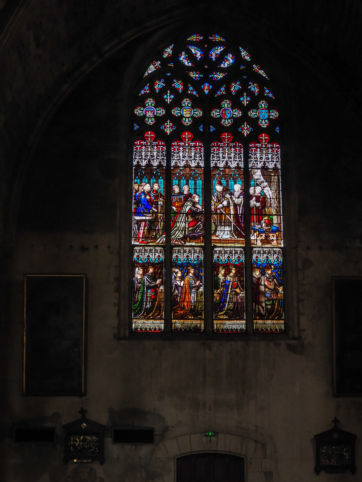 Olympus PEN-F + Olympus M.Zuiko Digital 25mm F1.8 sample photo. Stained glass window in the basilica st seurin in bordeaux photography