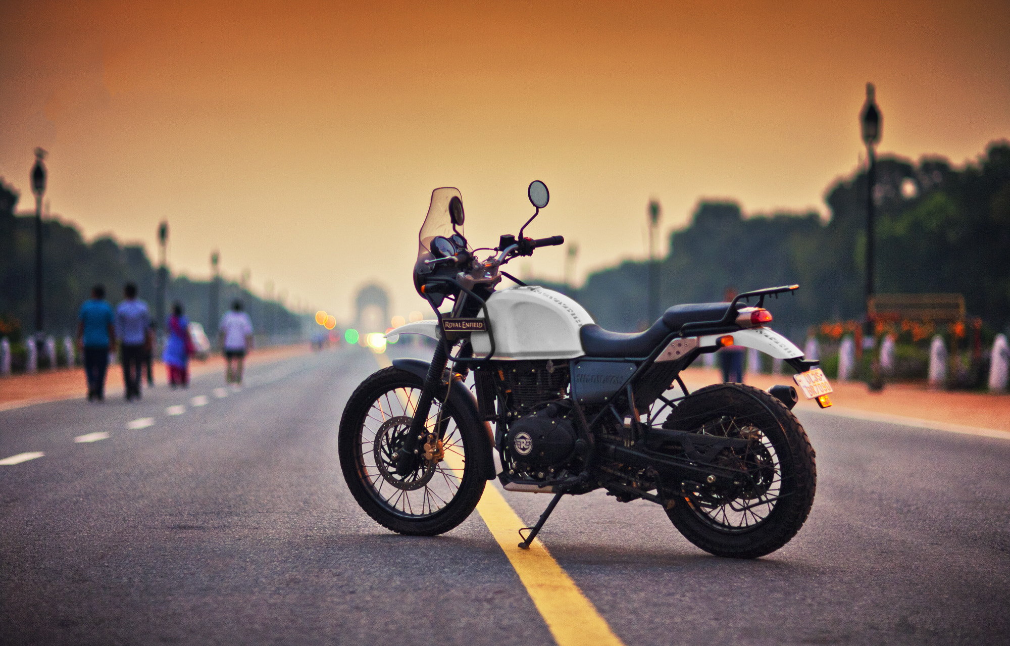Canon EOS 5D + Canon EF 85mm F1.2 sample photo. Royal enfield himalayan during dusk photography