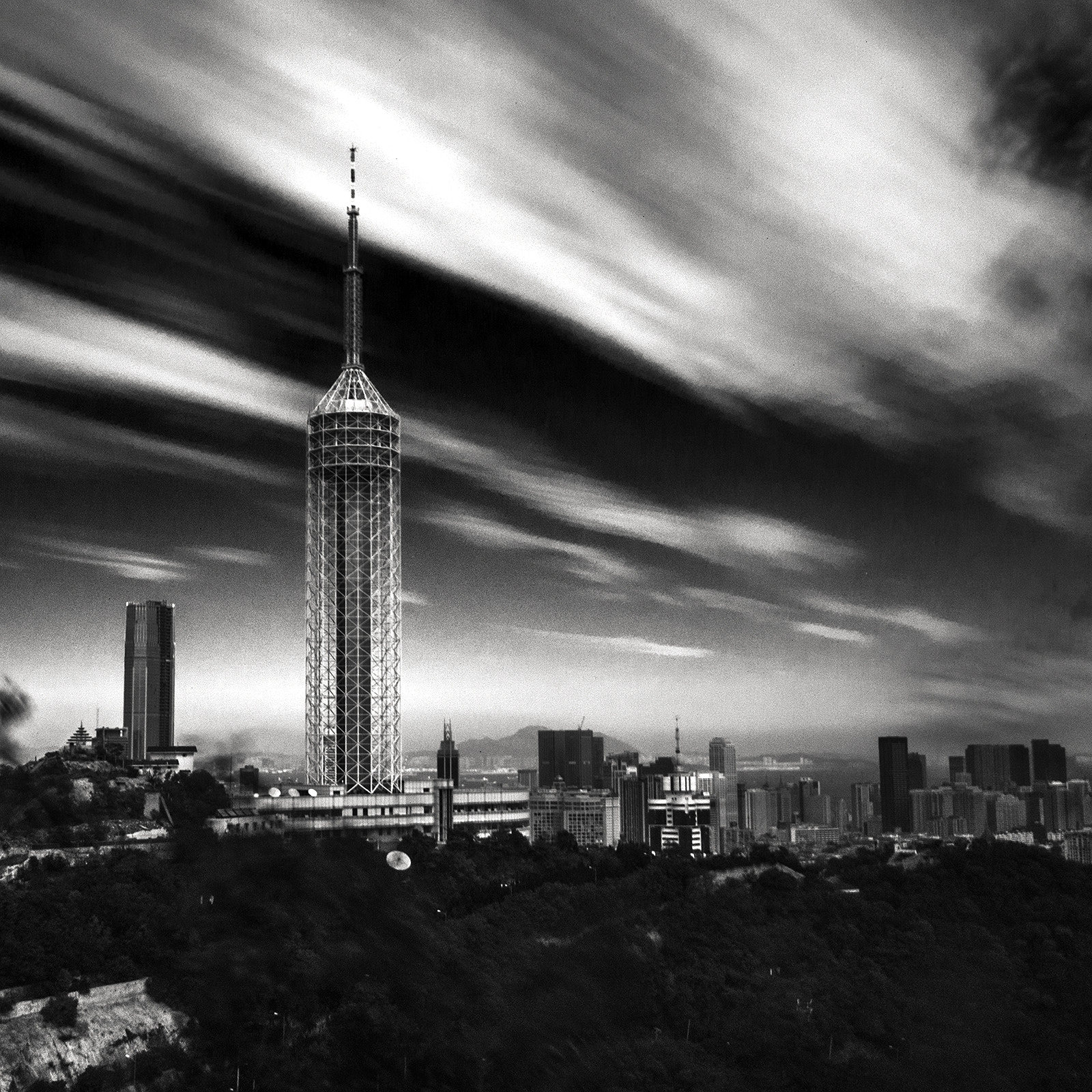 Panasonic Lumix DMC-GF1 + Panasonic Lumix G 14mm F2.5 ASPH sample photo. Dalian's tv tower photography