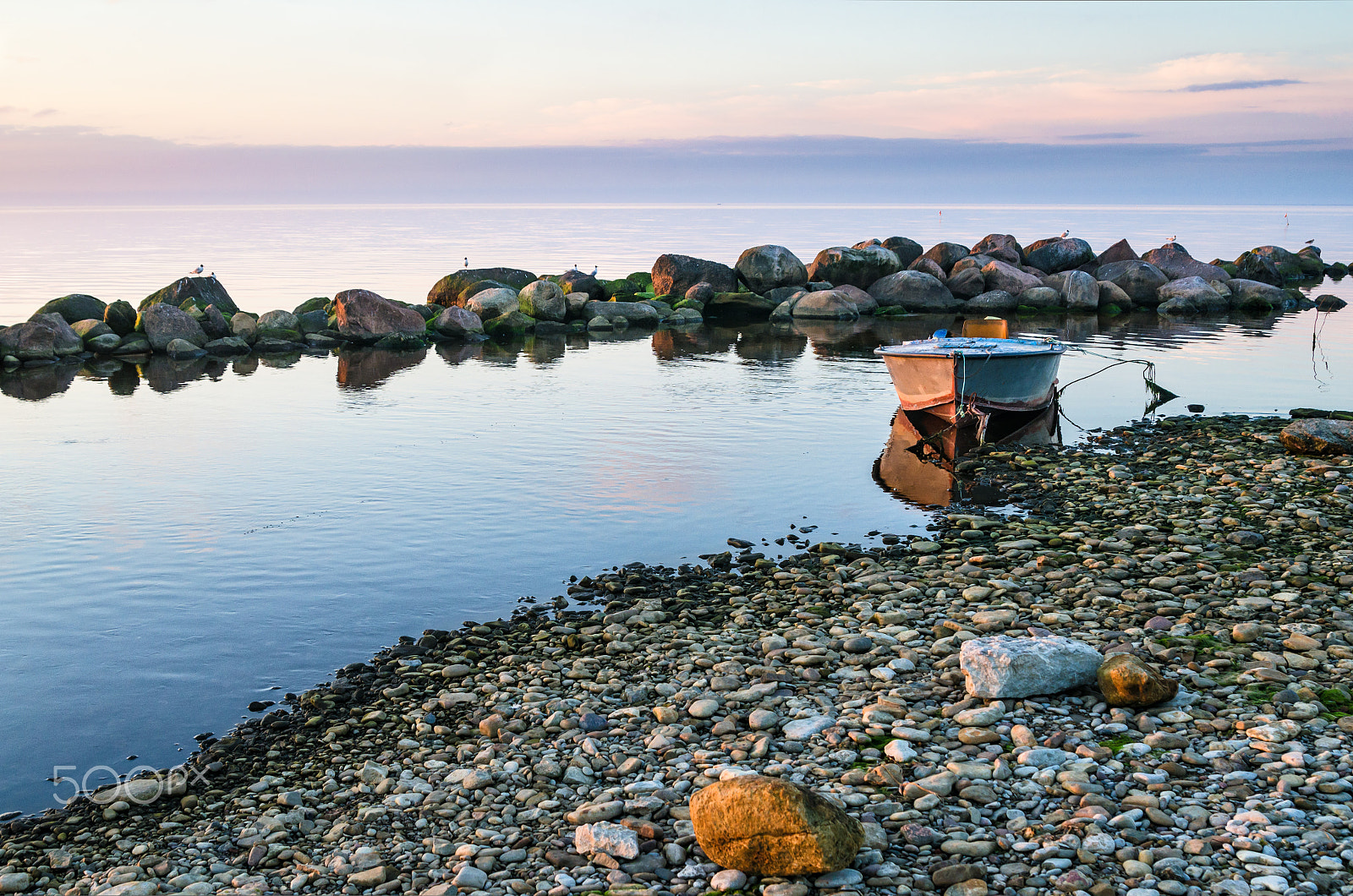 Nikon D7000 sample photo. Sunset and fishing boat on the coast photography