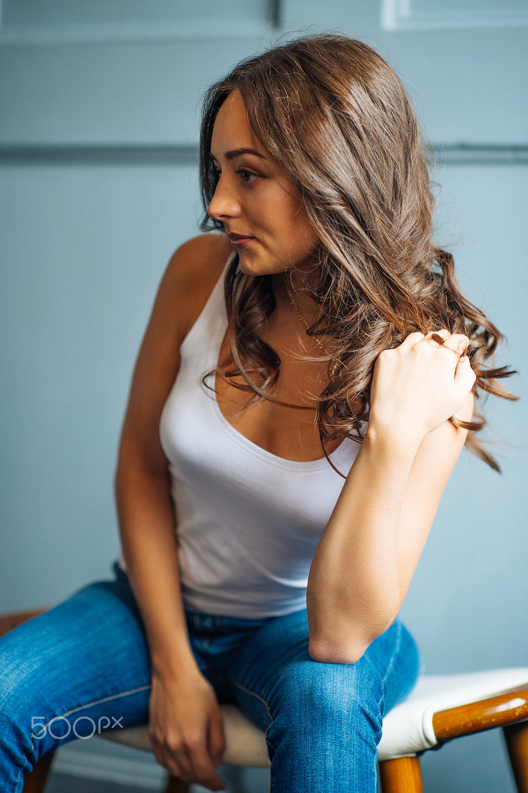 Nikon Df + Nikon AF-S Nikkor 85mm F1.4G sample photo. Intimate brunette photography