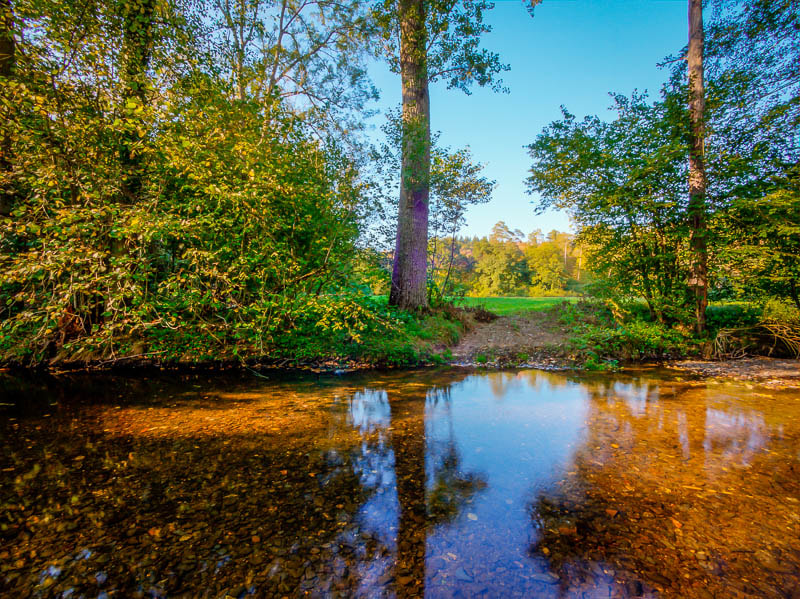 Olympus OM-D E-M5 + Panasonic Lumix G Vario 7-14mm F4 ASPH sample photo. Stream reflection. photography