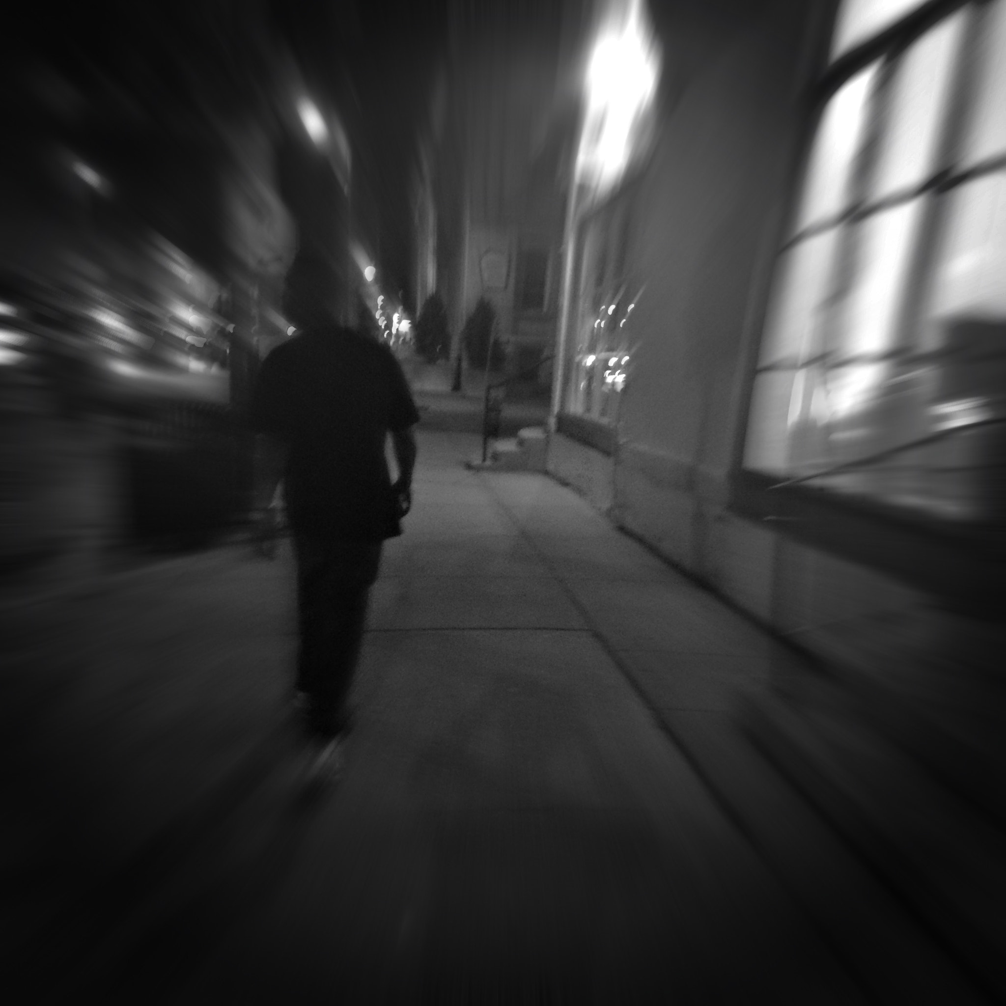 Hipstamatic 314 sample photo. Man walking at night photography