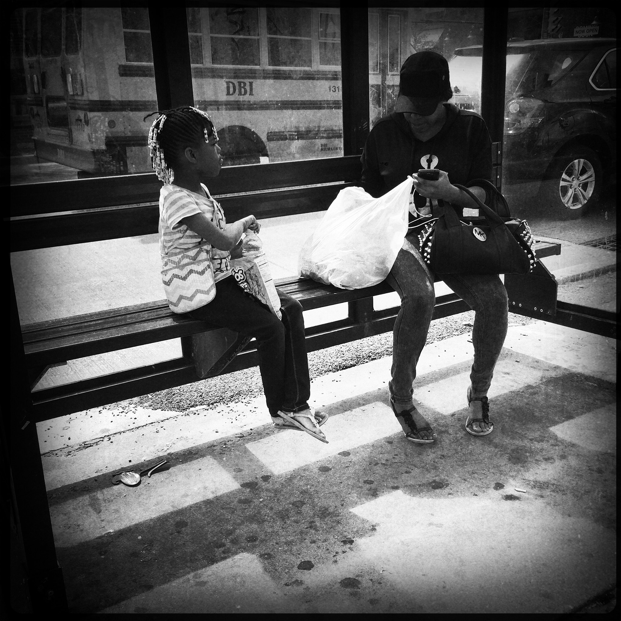 Hipstamatic 280 sample photo. Bus stop photography